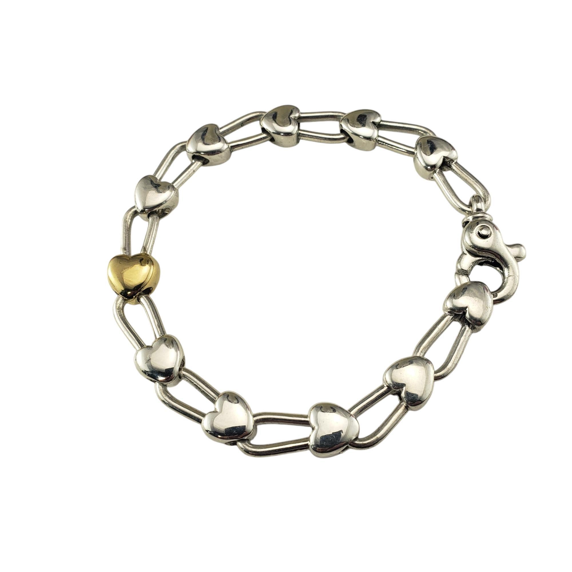 Contemporary Tiffany & Co. Sterling Silver & 18K Yellow Gold Heart Link Bracelet #20771