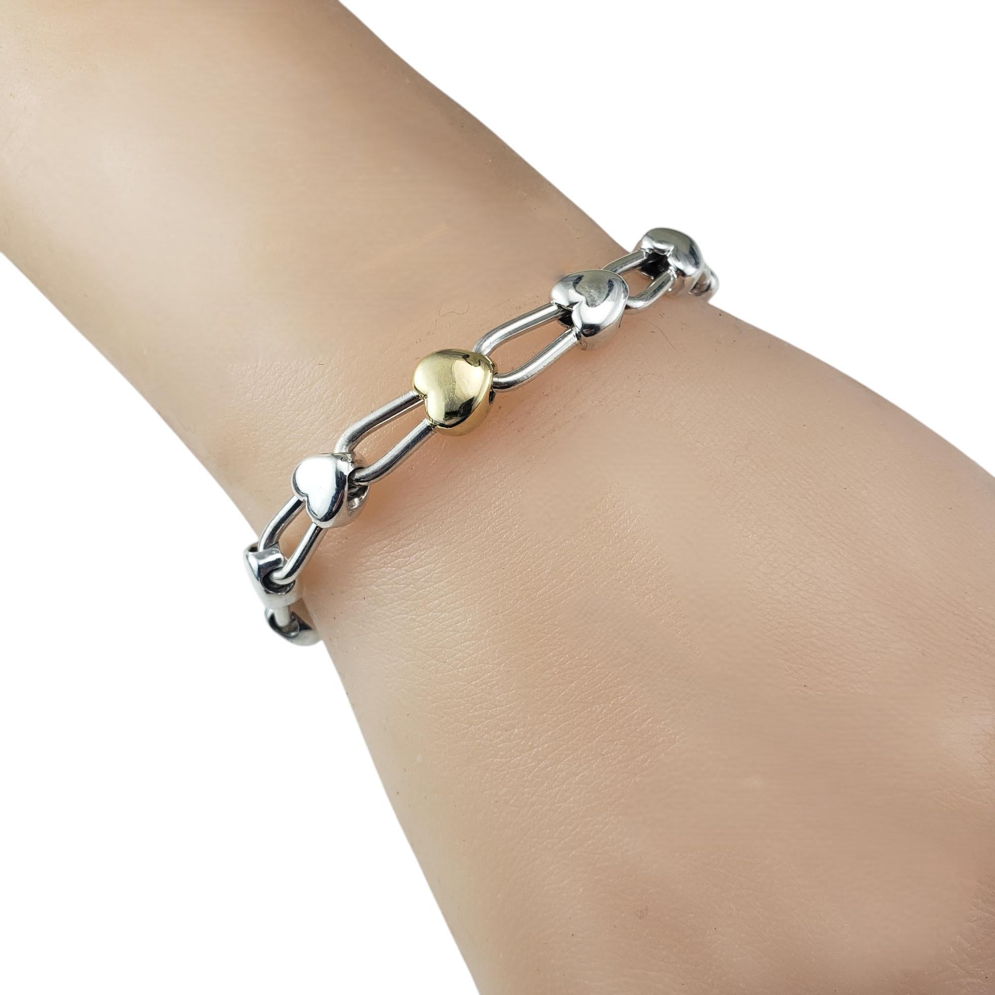 Tiffany & Co. Sterling Silver & 18K Yellow Gold Heart Link Bracelet #20771 2