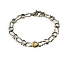 Tiffany & Co. Sterling Silver & 18K Yellow Gold Heart Link Bracelet #20771