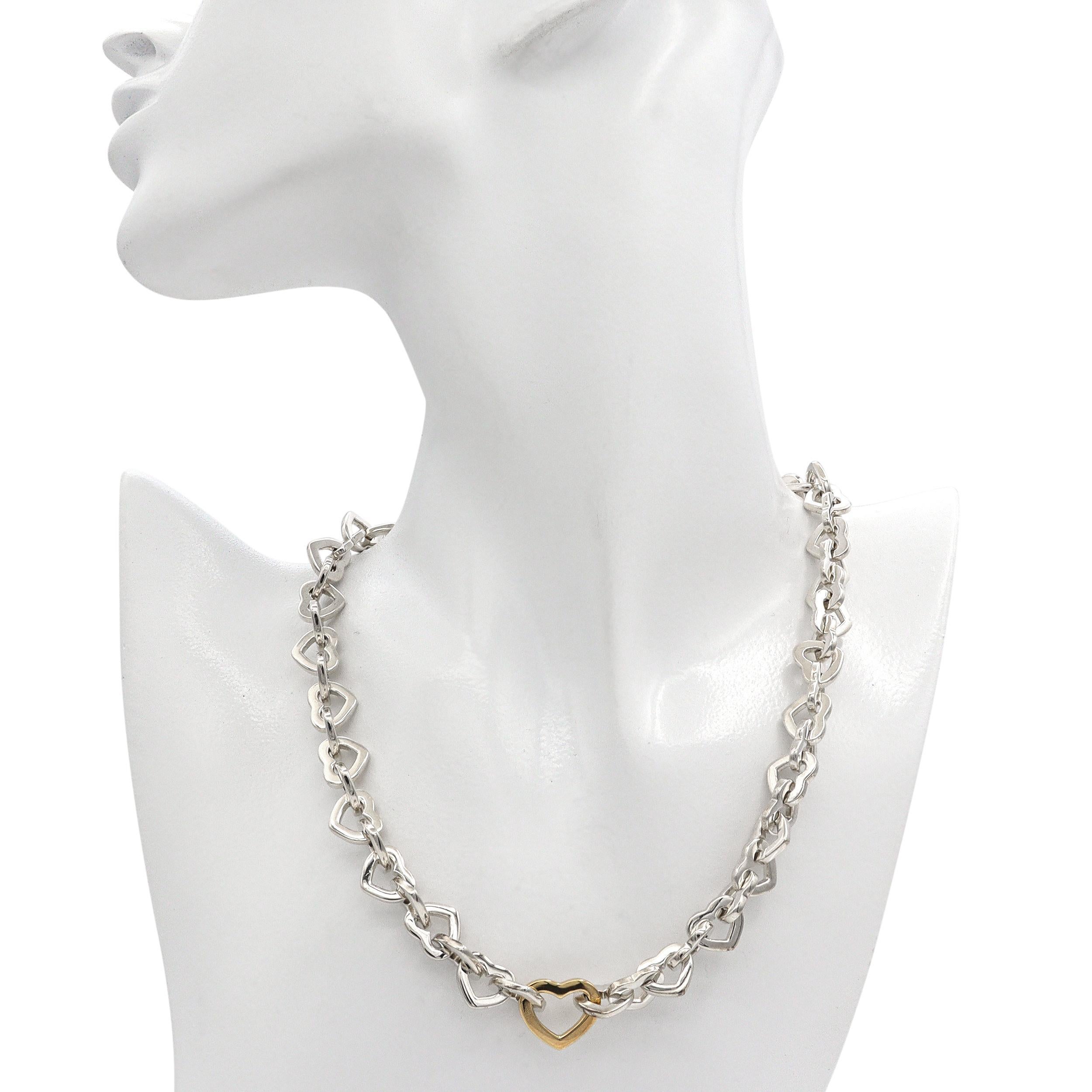 Moderno Tiffany & Co. A. Silver - Collana con cuore in oro giallo 18 carati in vendita