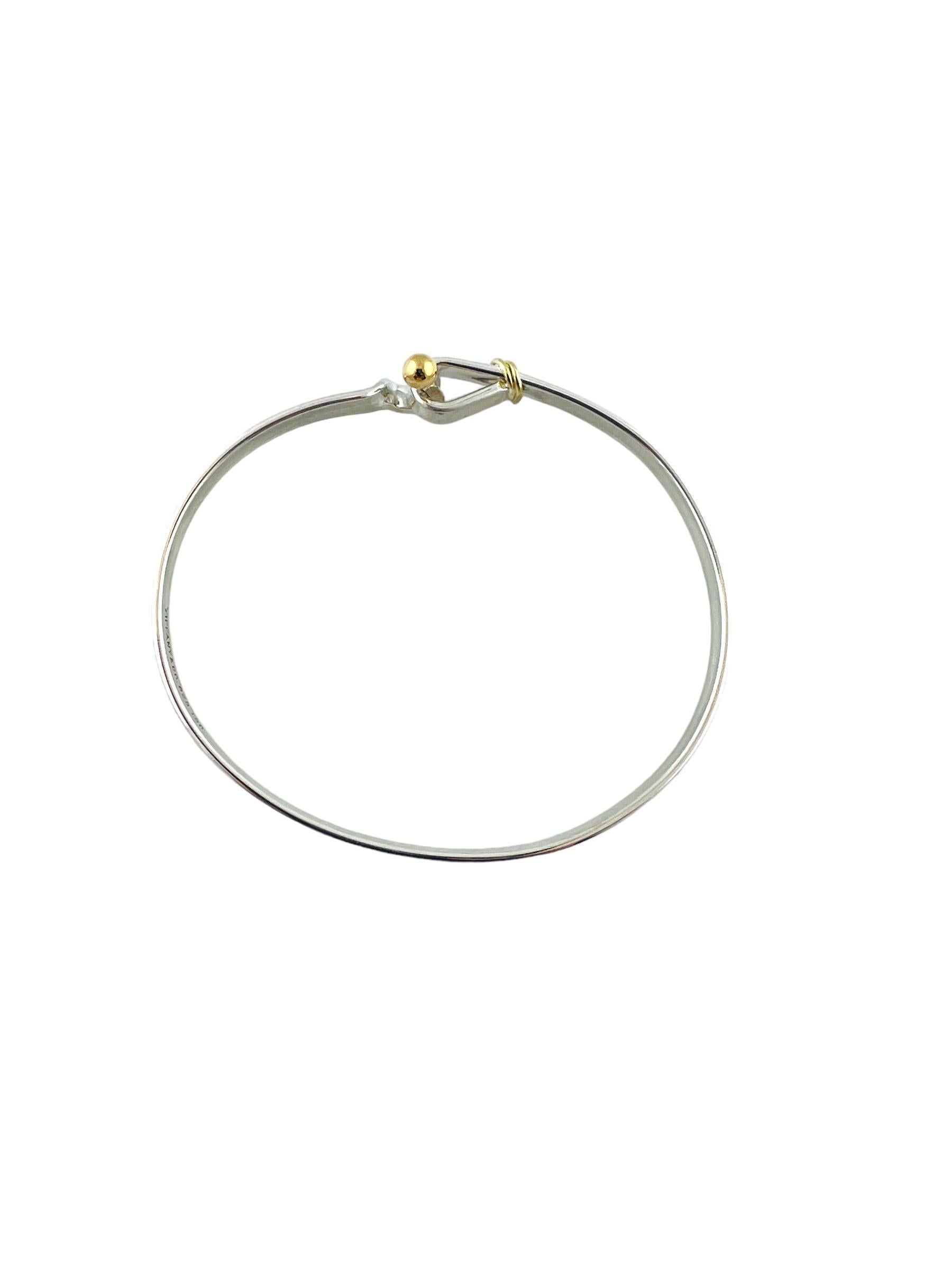 Tiffany & Co Sterling Silver 18K Yellow Gold Hook and Eye Bangle Bracelet #15462 1
