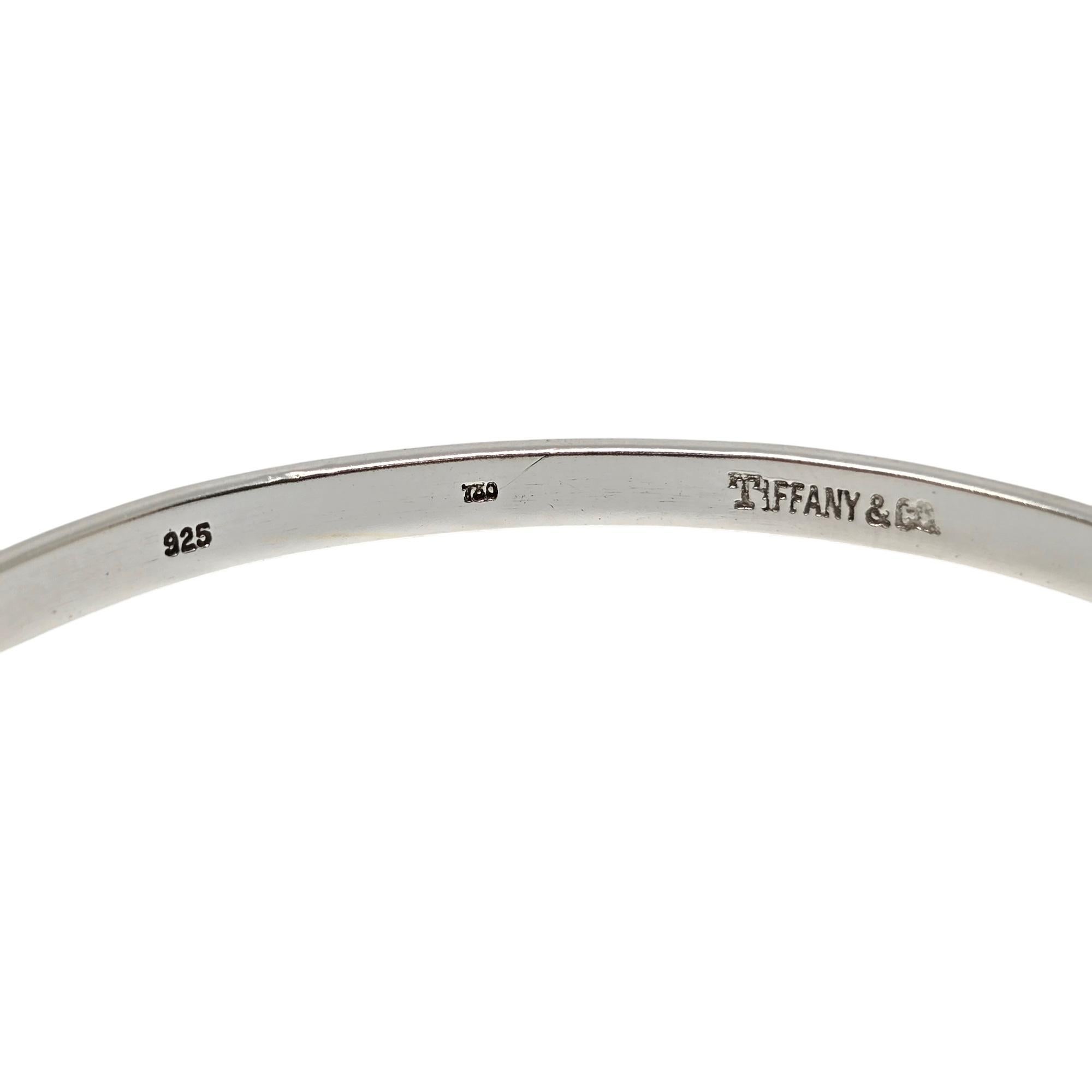 Tiffany & Co Sterling Silver 18K Yellow Gold Hook and Eye Bangle Bracelet #20139 4