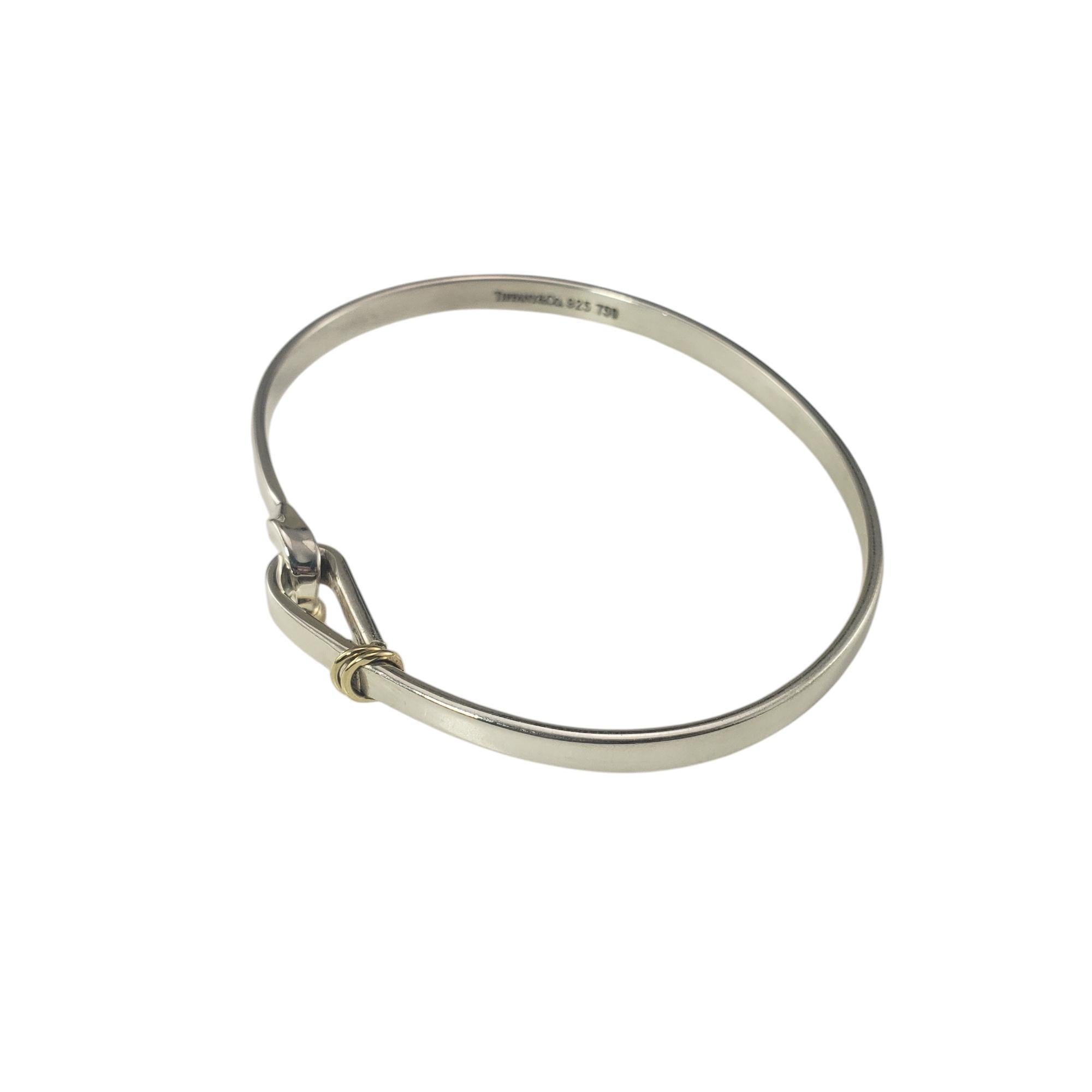 Tiffany & Co. Sterling Silver/18K Yellow Gold Hook & Eye Bangle Bracelet #19635 In Good Condition In Washington Depot, CT