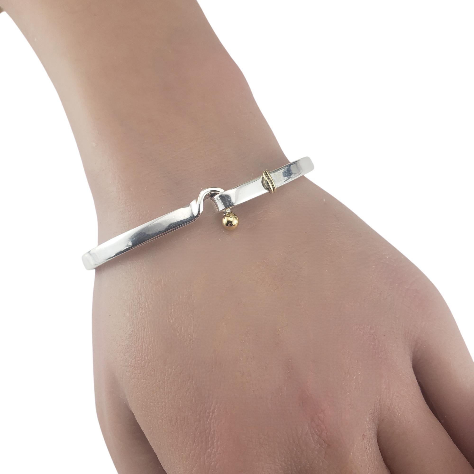 Tiffany & Co. Sterling Silver/18K Yellow Gold Hook & Eye Bangle Bracelet #19635 4