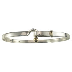 Tiffany & Co. Sterling Silver/18K Yellow Gold Hook & Eye Bangle Bracelet #19635