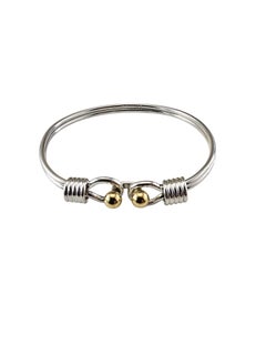 Tiffany & Co. Sterling Silver/18K Yellow Gold Hook & Eye Bangle Bracelet #24532