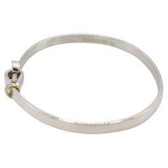 Tiffany & Co. Sterling Silver 18K Yellow Gold Hook & Eye Bangle Bracelet