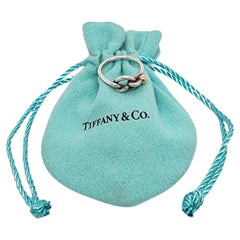 Tiffany & Co Sterling Silber 18K Gelbgold Love Knot Ring Beutel Größe 6 #15851