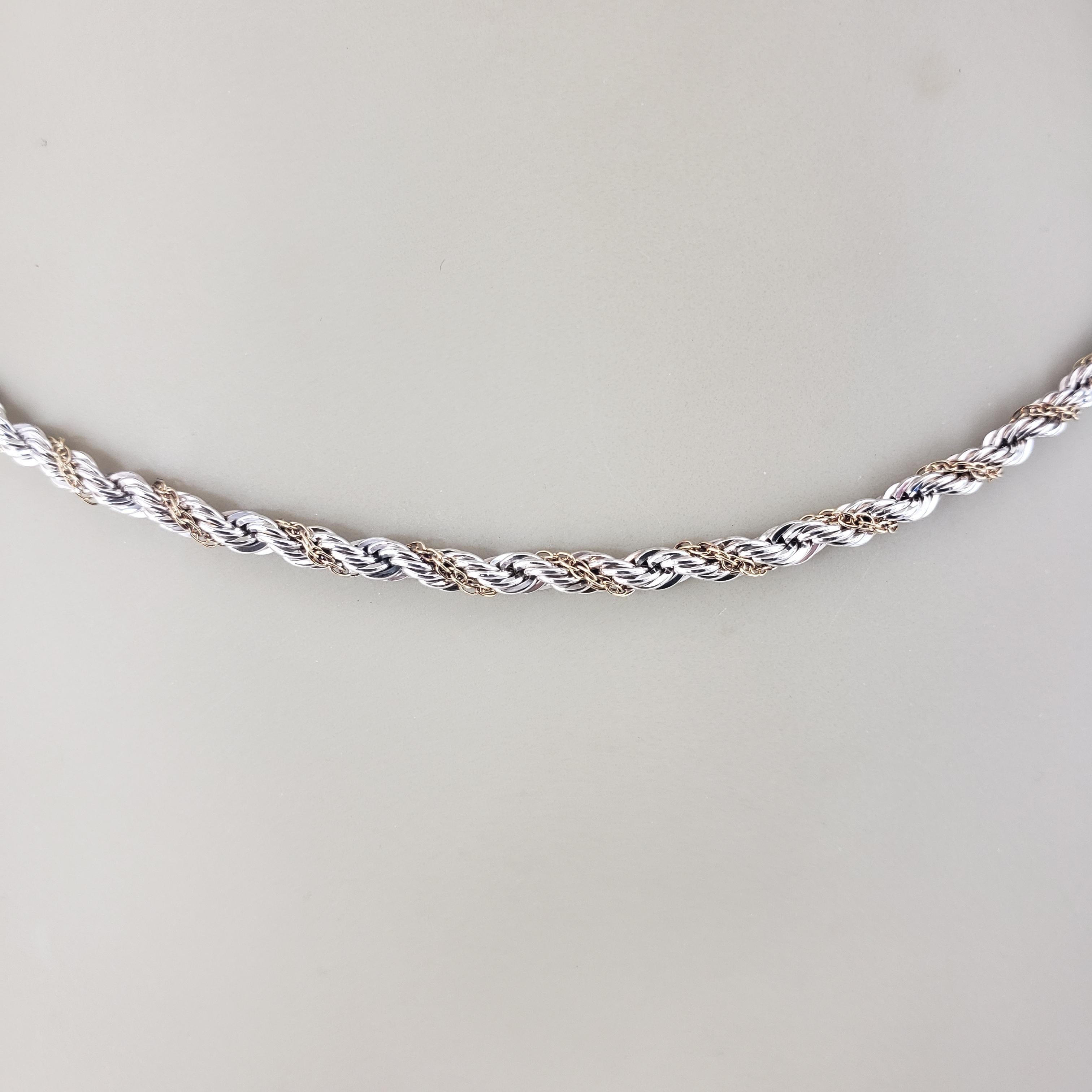 Tiffany & Co. Sterling Silver 18K Yellow Gold Twisted Rope Necklace #16849 4