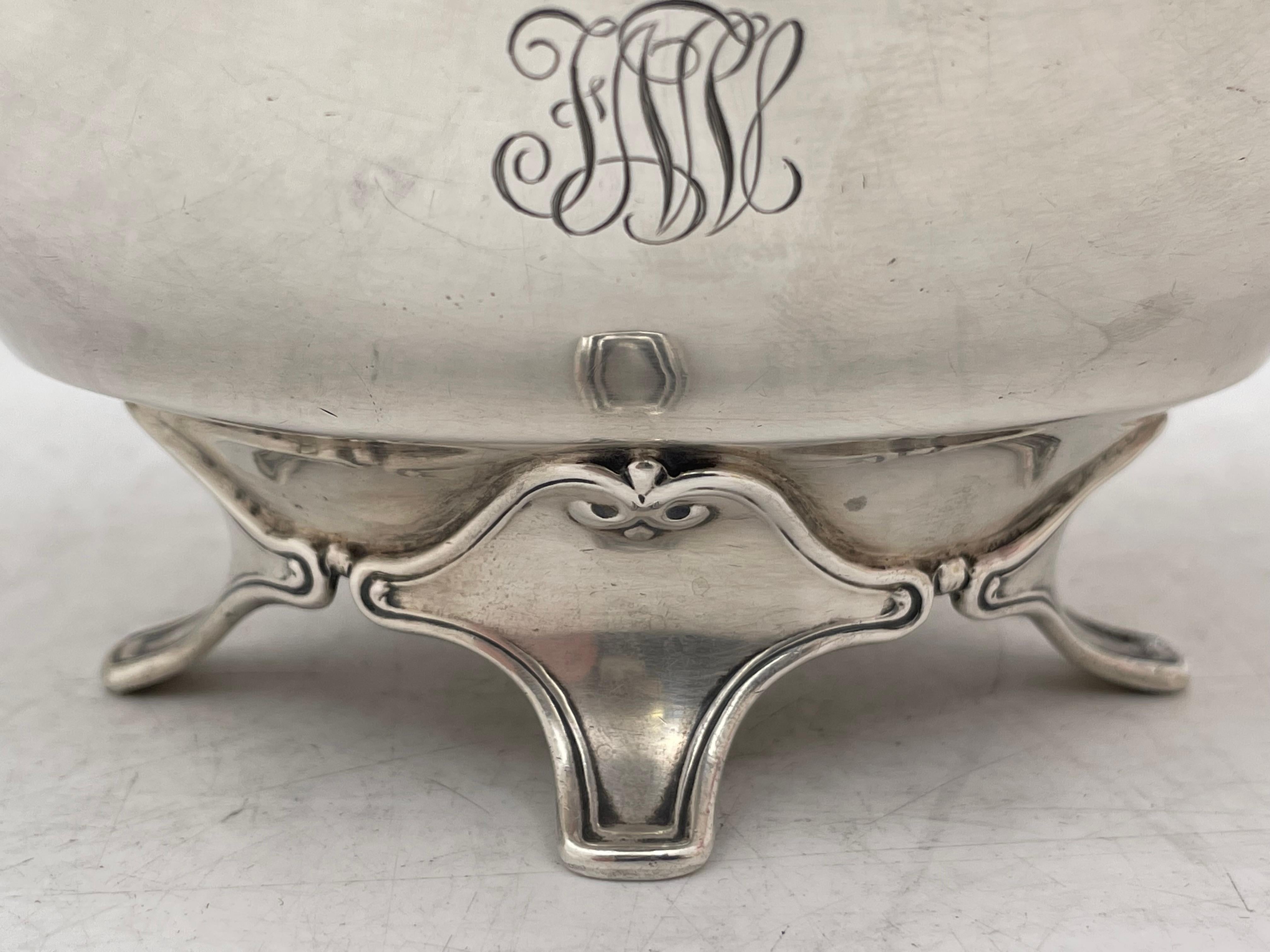 Early 20th Century Tiffany & Co. Sterling Silver 1903 Condiment Dish / Bowl in Art Deco Style For Sale