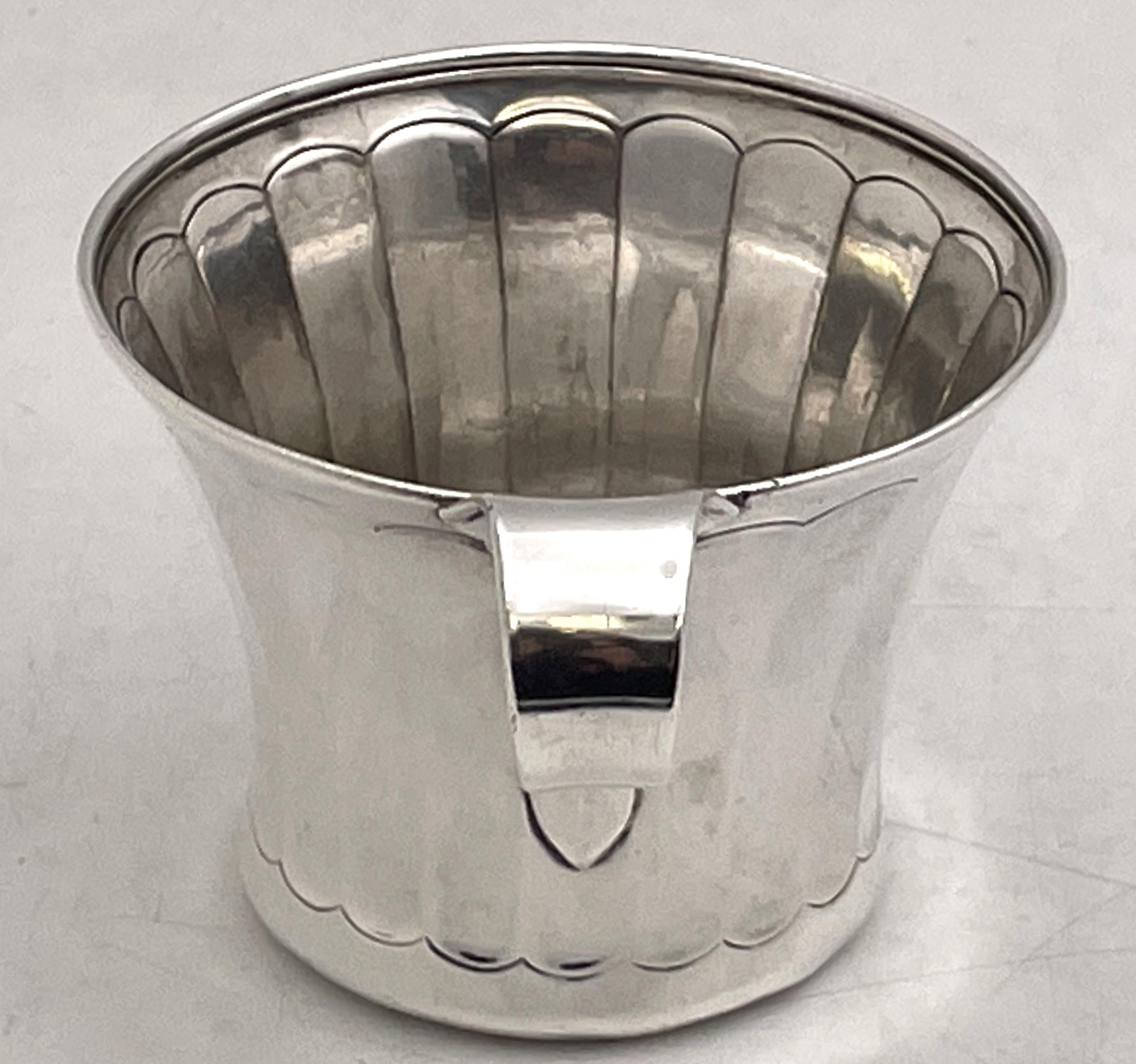 American Tiffany & Co. Sterling Silver 1908 Child Mug in Art Deco Style For Sale