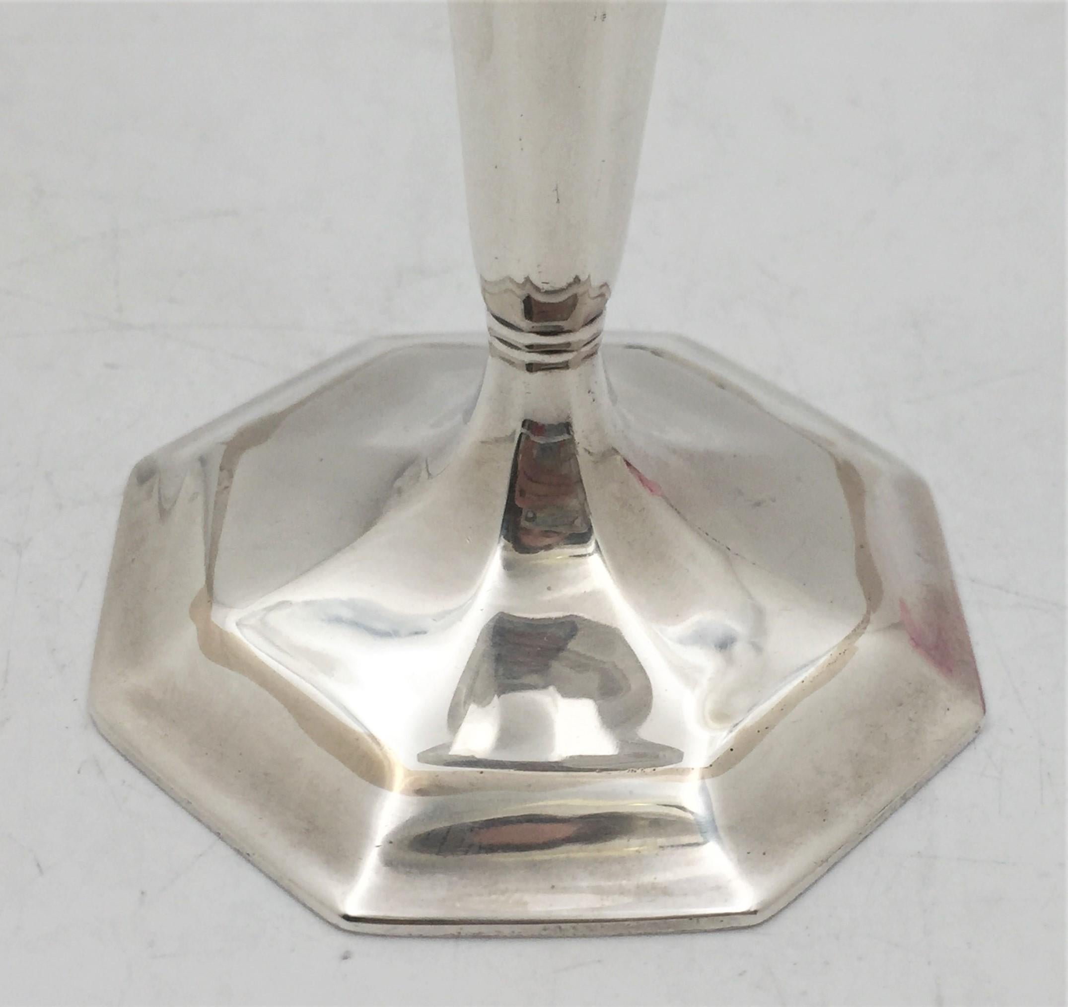 Early 20th Century Tiffany & Co Sterling Silver 1912 Trumpet Vase in Art Deco Style