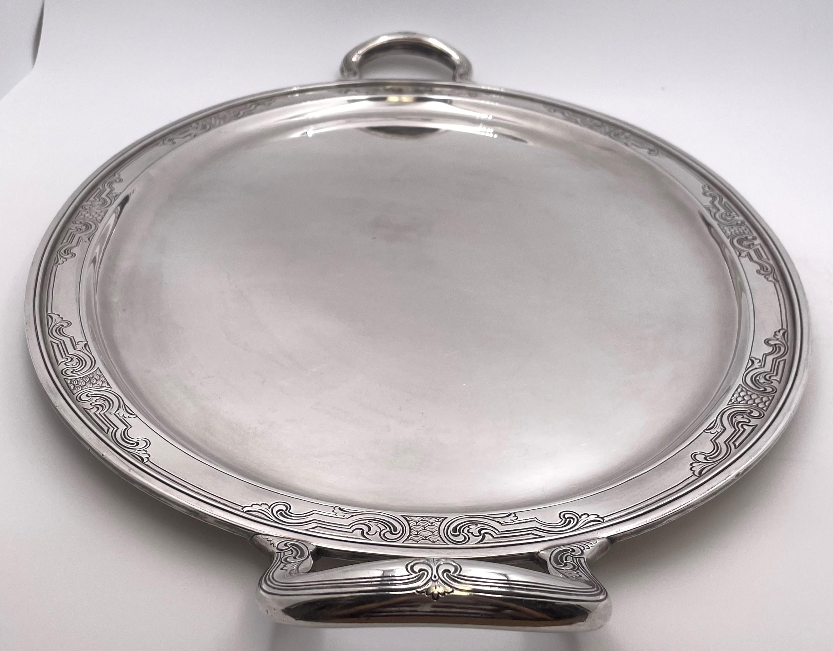 Tiffany & Co. Sterling Silber 1916 Tablett mit zwei Griffen (amerikanisch) im Angebot