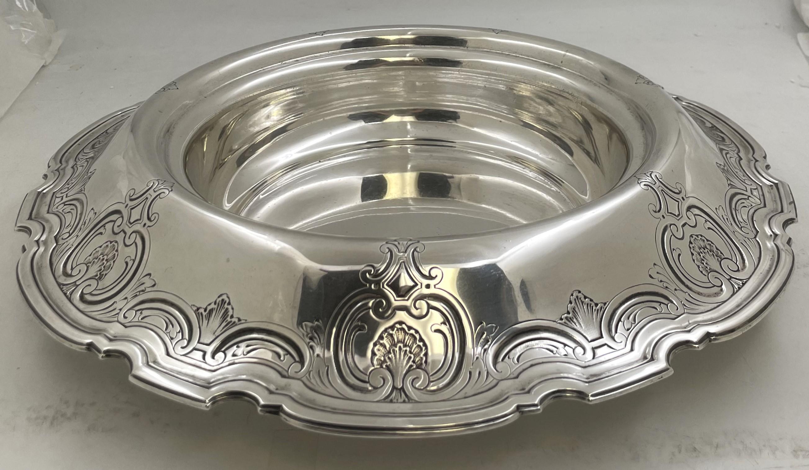 American Tiffany & Co. Sterling Silver 1921 Centerpiece Bowl in Kings Pattern For Sale
