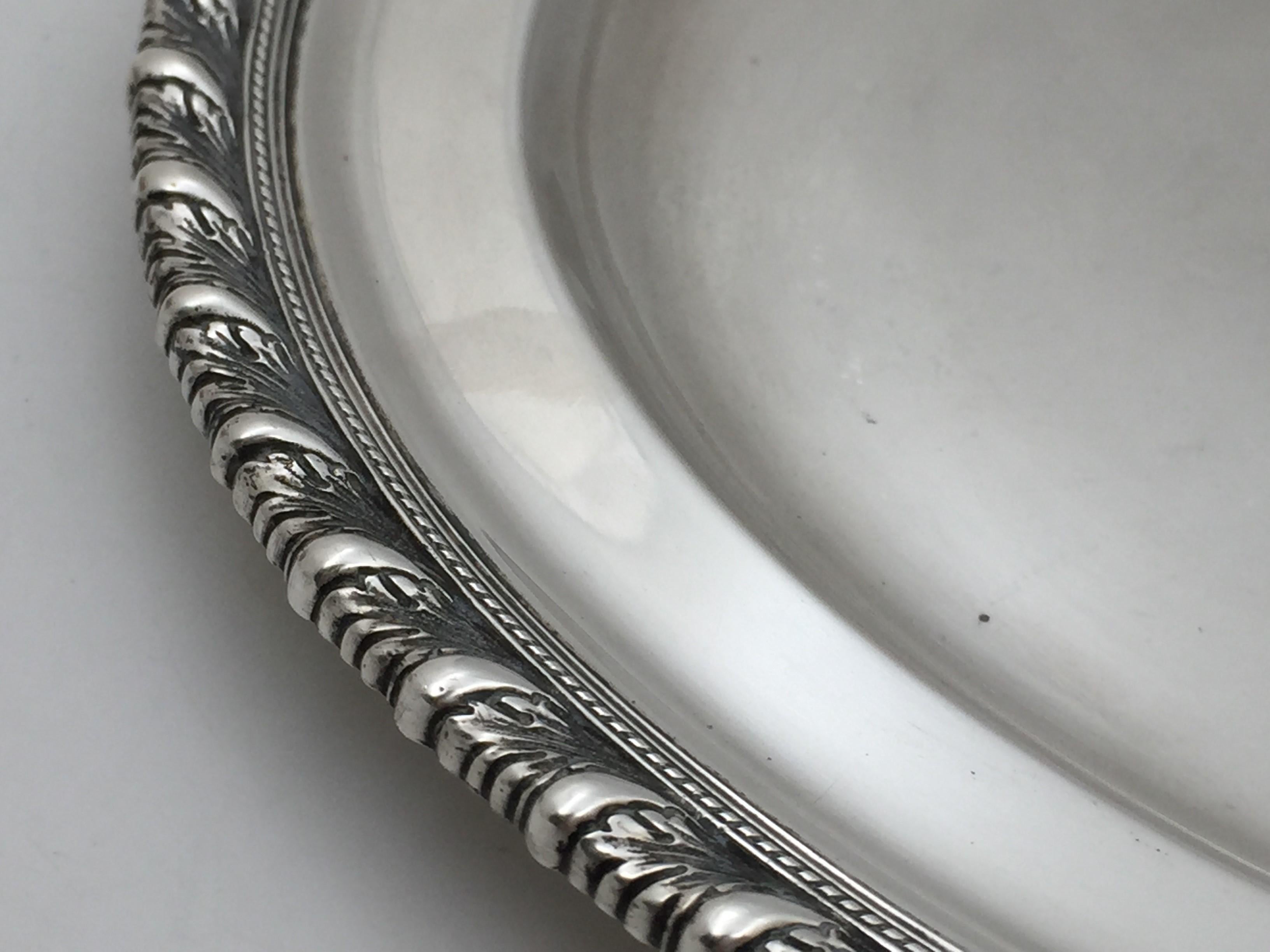 Tiffany & Co. Sterling Silver 1921 Tray with Rope Border In Good Condition In New York, NY