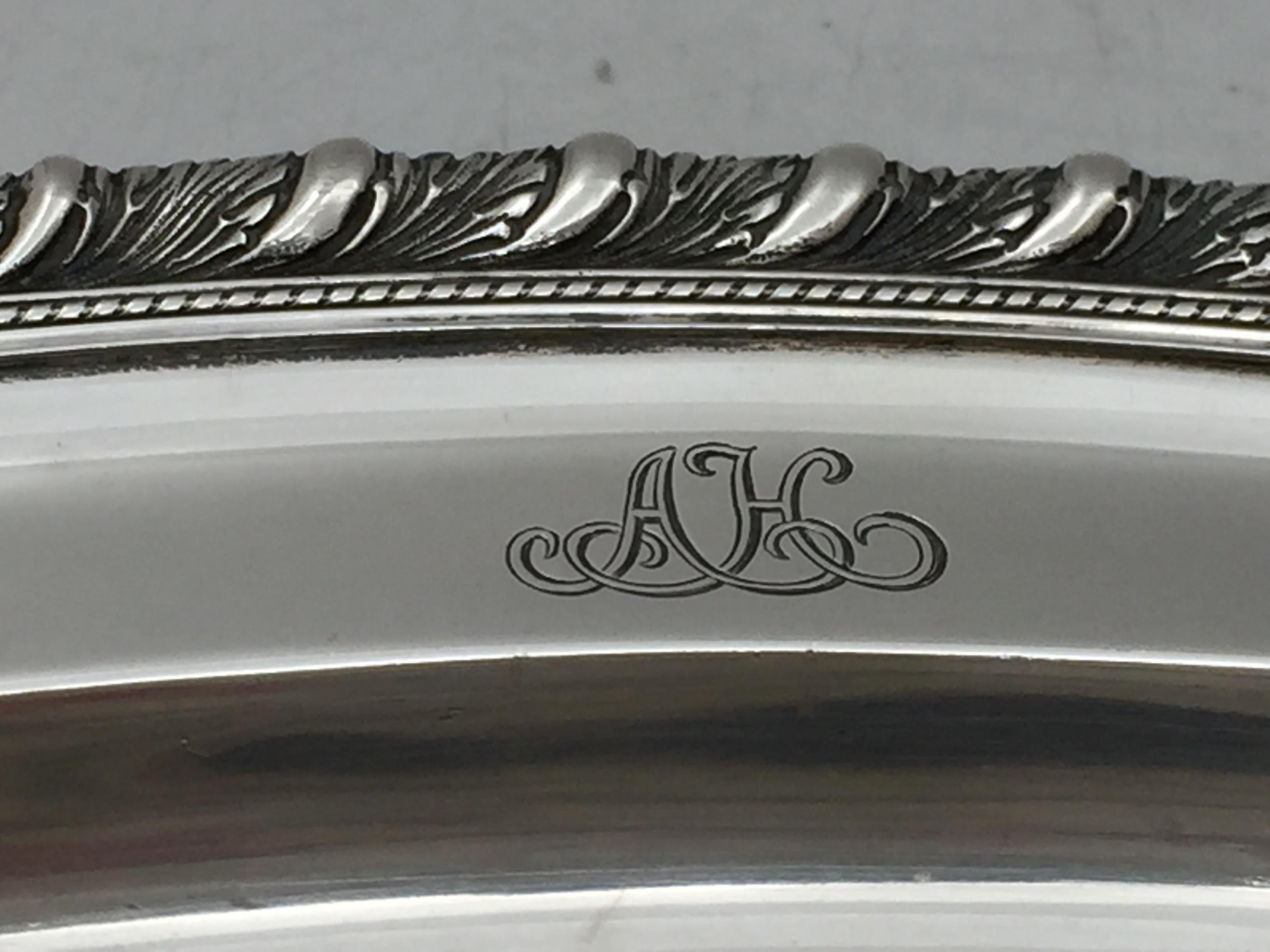Early 20th Century Tiffany & Co. Sterling Silver 1921 Tray with Rope Border