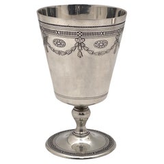 Retro Tiffany & Co. Sterling Silver 1923 Kiddush Cup/ Goblet in Art Deco Style