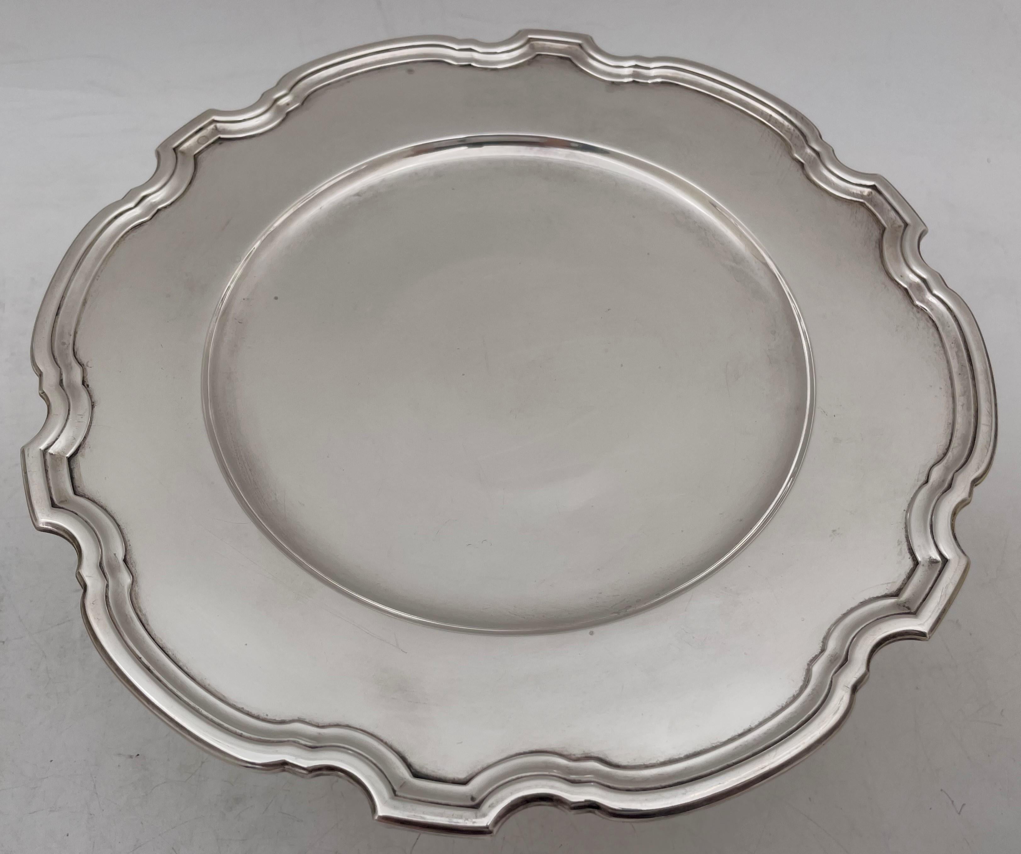 American Tiffany & Co. Sterling Silver 1923 Tazza Footed Dish in Hampton Pattern Art Deco For Sale