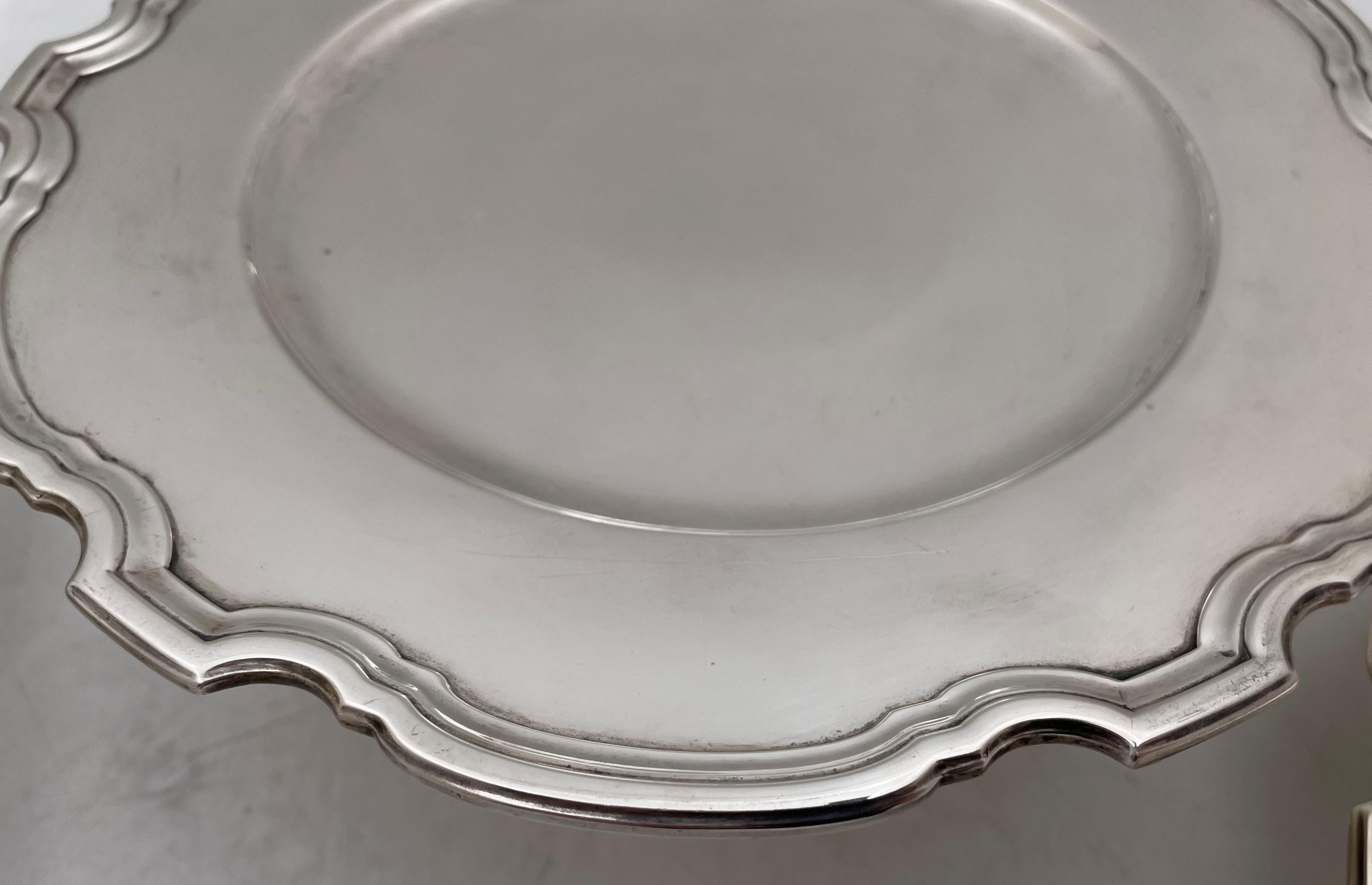 Américain Tiffany & Co. Plat à pieds Tazza en argent sterling 1923 à motif Art Déco Hampton en vente