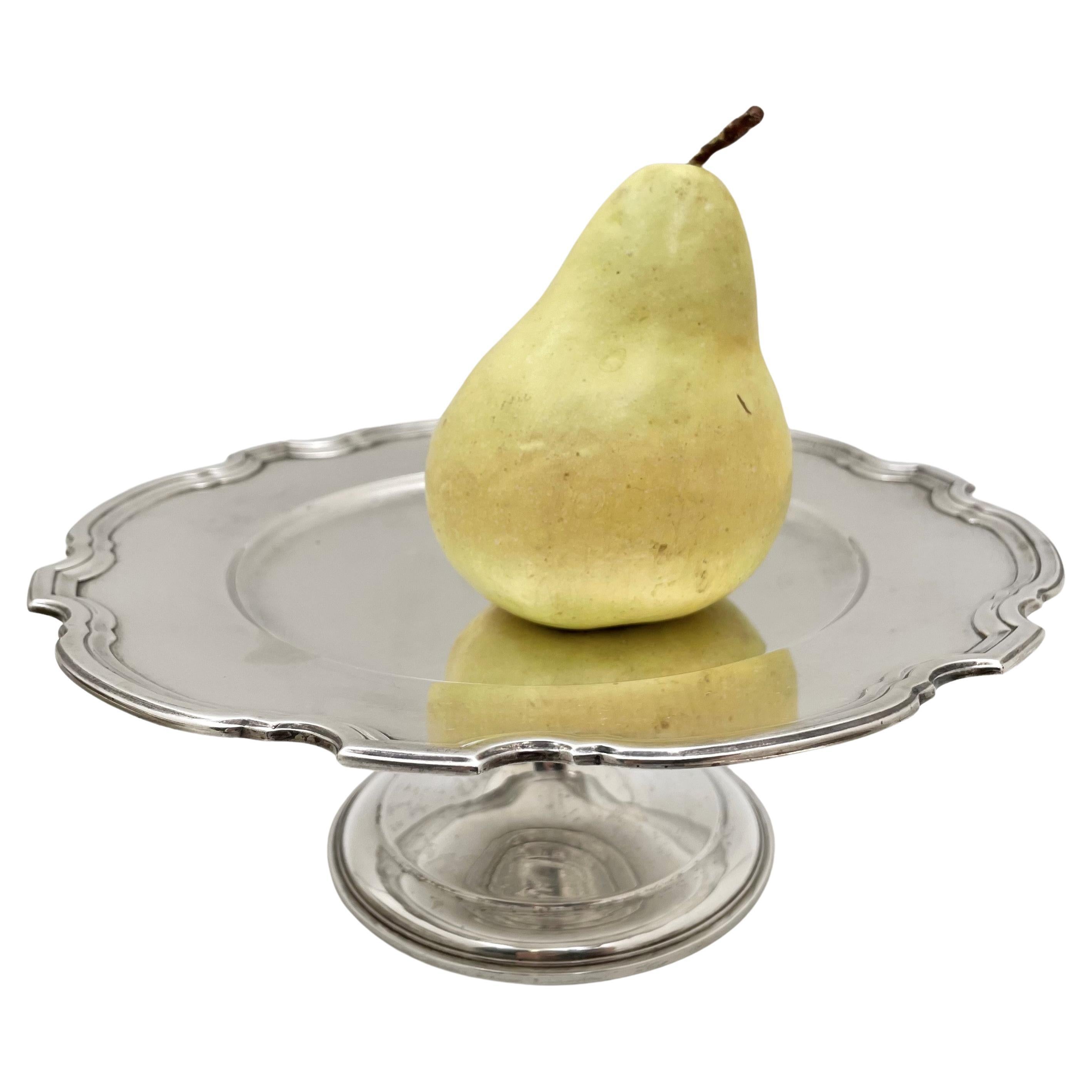 Tiffany & Co. Plato con pie Tazza de plata de ley de 1923 con motivo Hampton Art Déco en venta