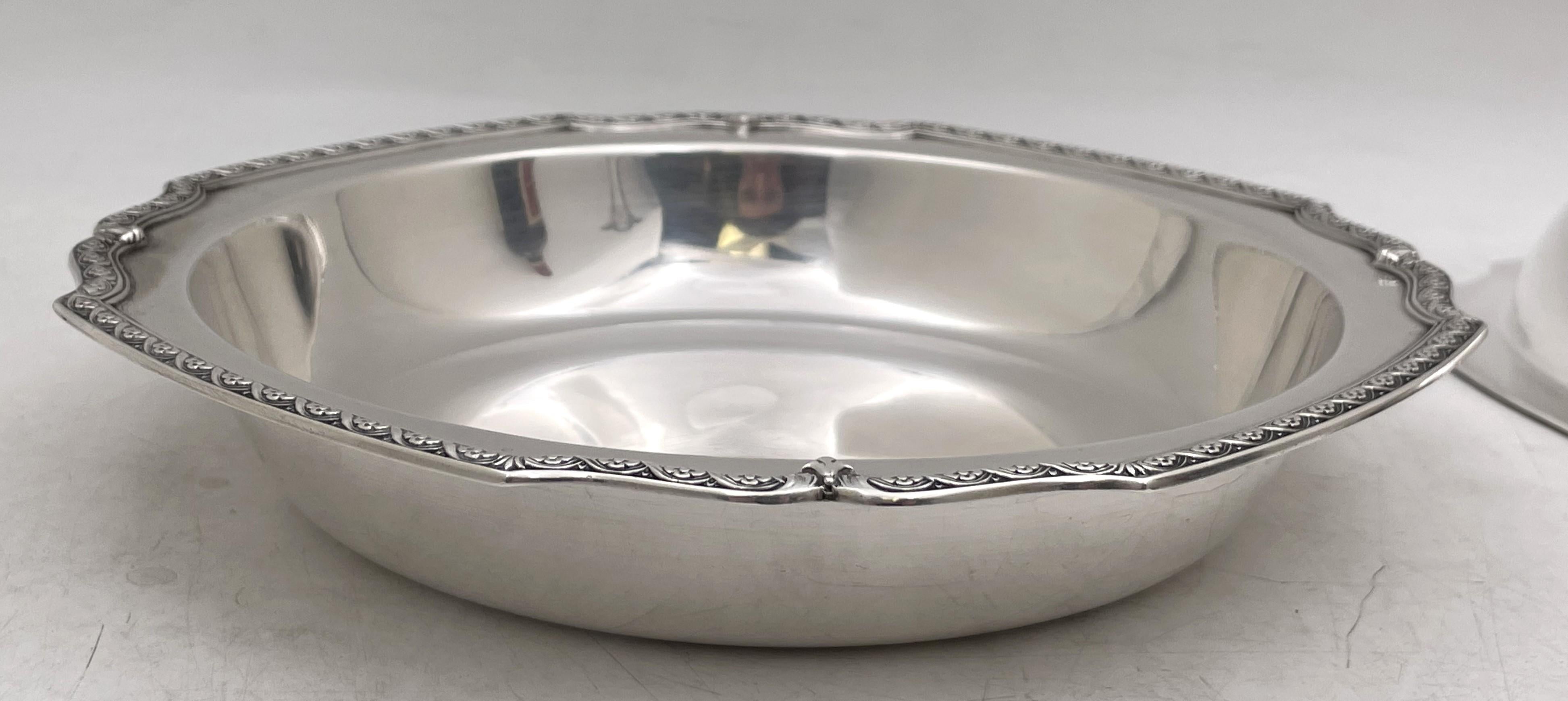 Tiffany & Co. Sterling Silver 1926 Covered Vegetable Dish Pair of Bowls Art Deco In Good Condition For Sale In New York, NY