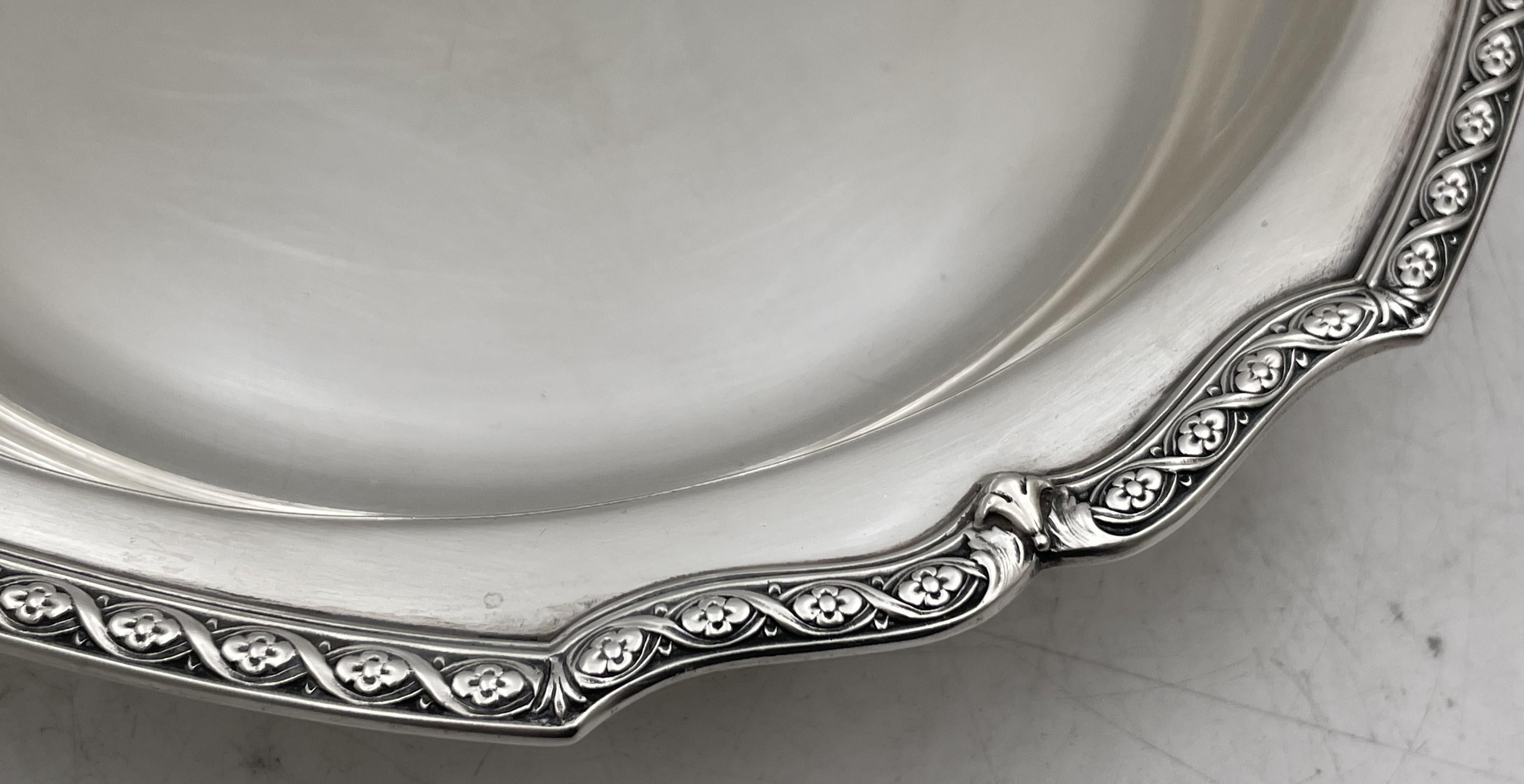 Early 20th Century Tiffany & Co. Sterling Silver 1926 Covered Vegetable Dish Pair of Bowls Art Deco For Sale