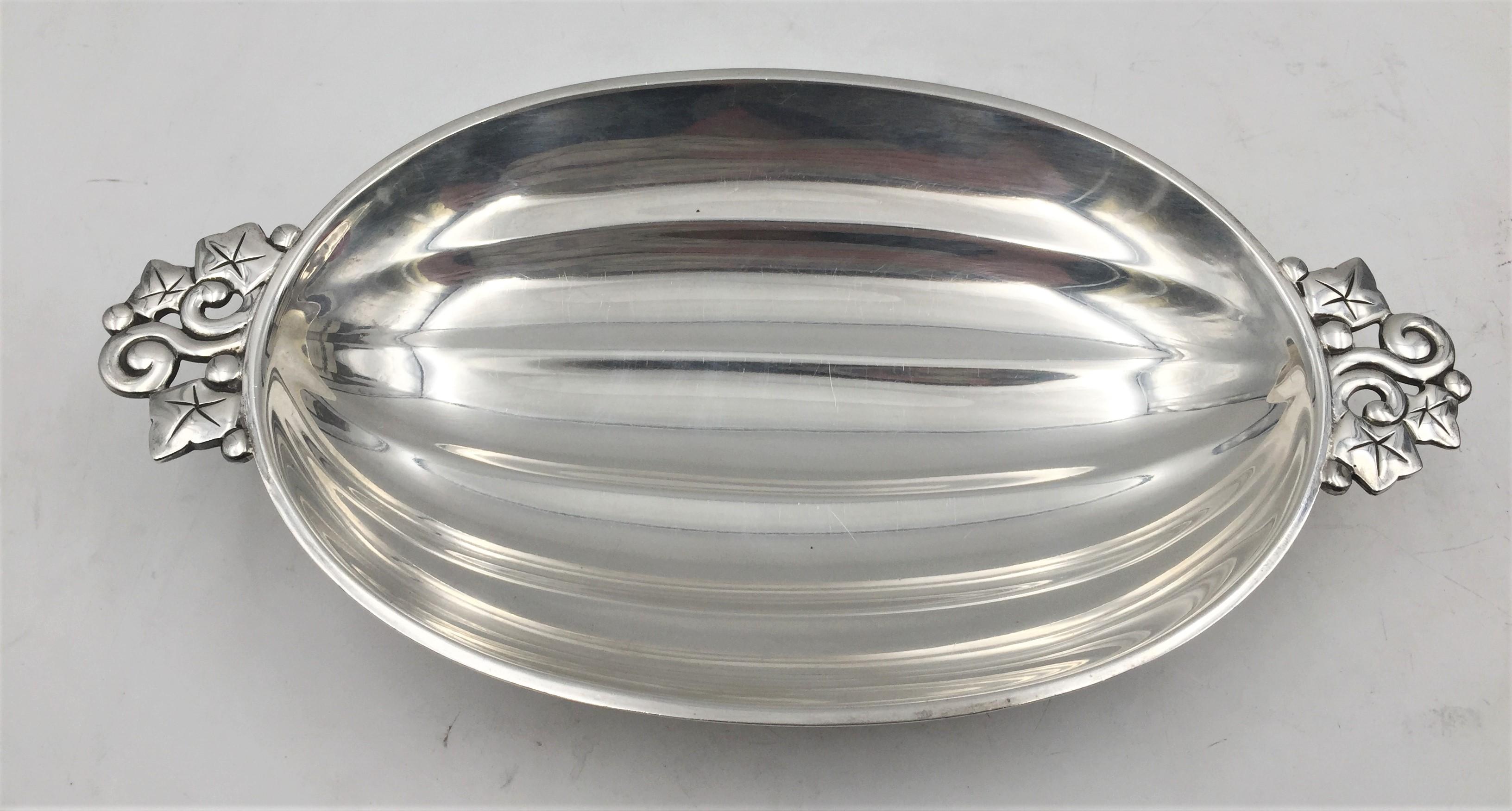 Mid-Century Modern Tiffany & Co. Sterling Silver 1941 Pickle/ Mint Dish Bowl For Sale