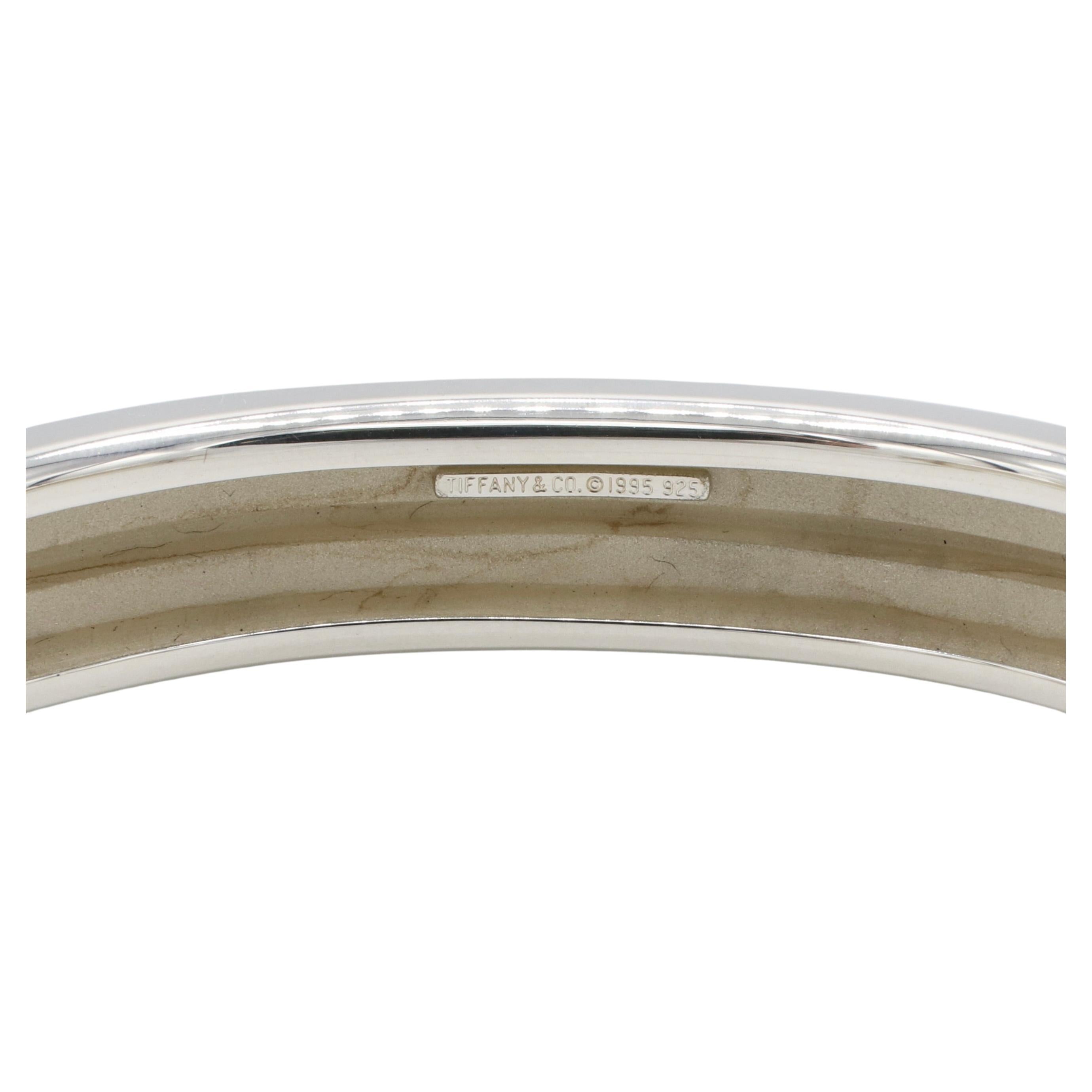 Tiffany & Co. Sterling Silver 1995 Atlas Grooved Cuff Bracelet In Excellent Condition In  Baltimore, MD