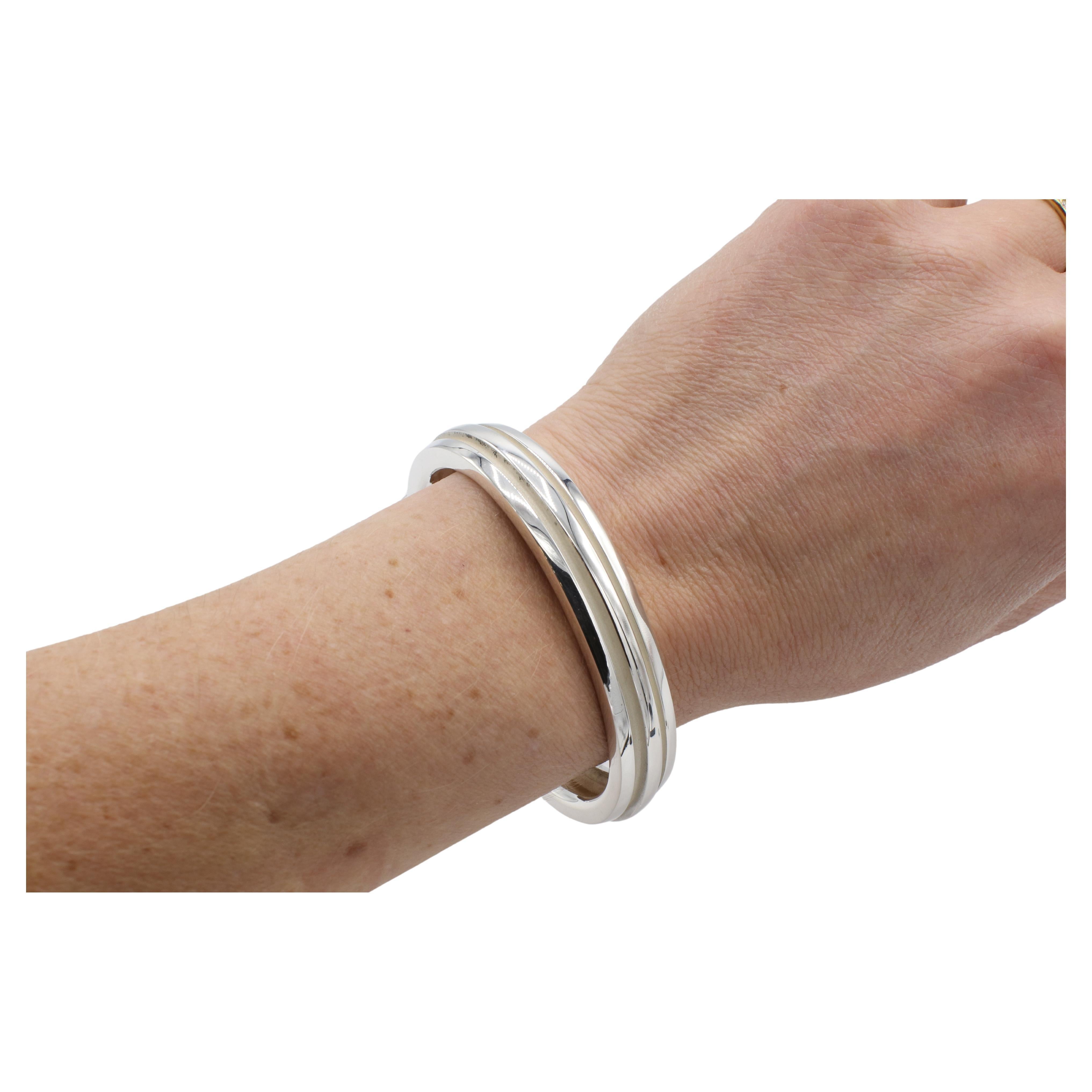 Women's Tiffany & Co. Sterling Silver 1995 Atlas Grooved Cuff Bracelet