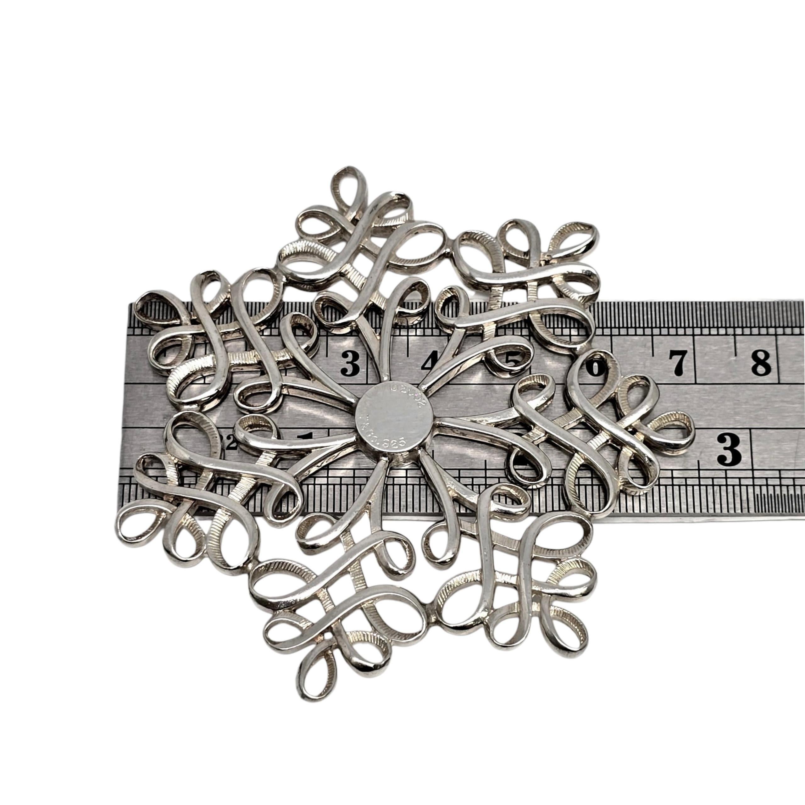 Tiffany & Co Sterling Silver 2002 Snowflake Ornament #22270 For Sale 2