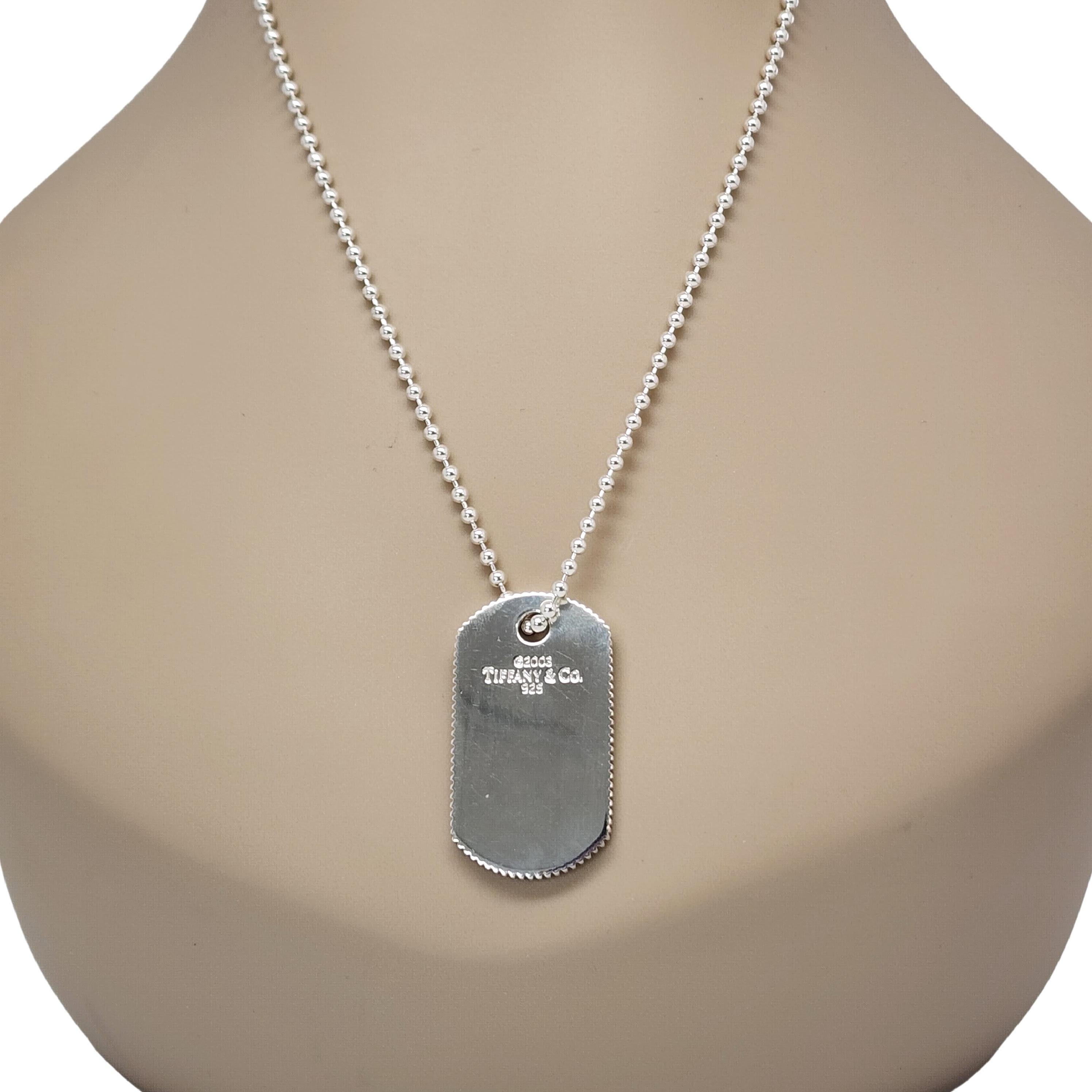 Sterling silver beaded ball chain with dog tag pendant by Tiffany & Co.

Authentic Tiffany 