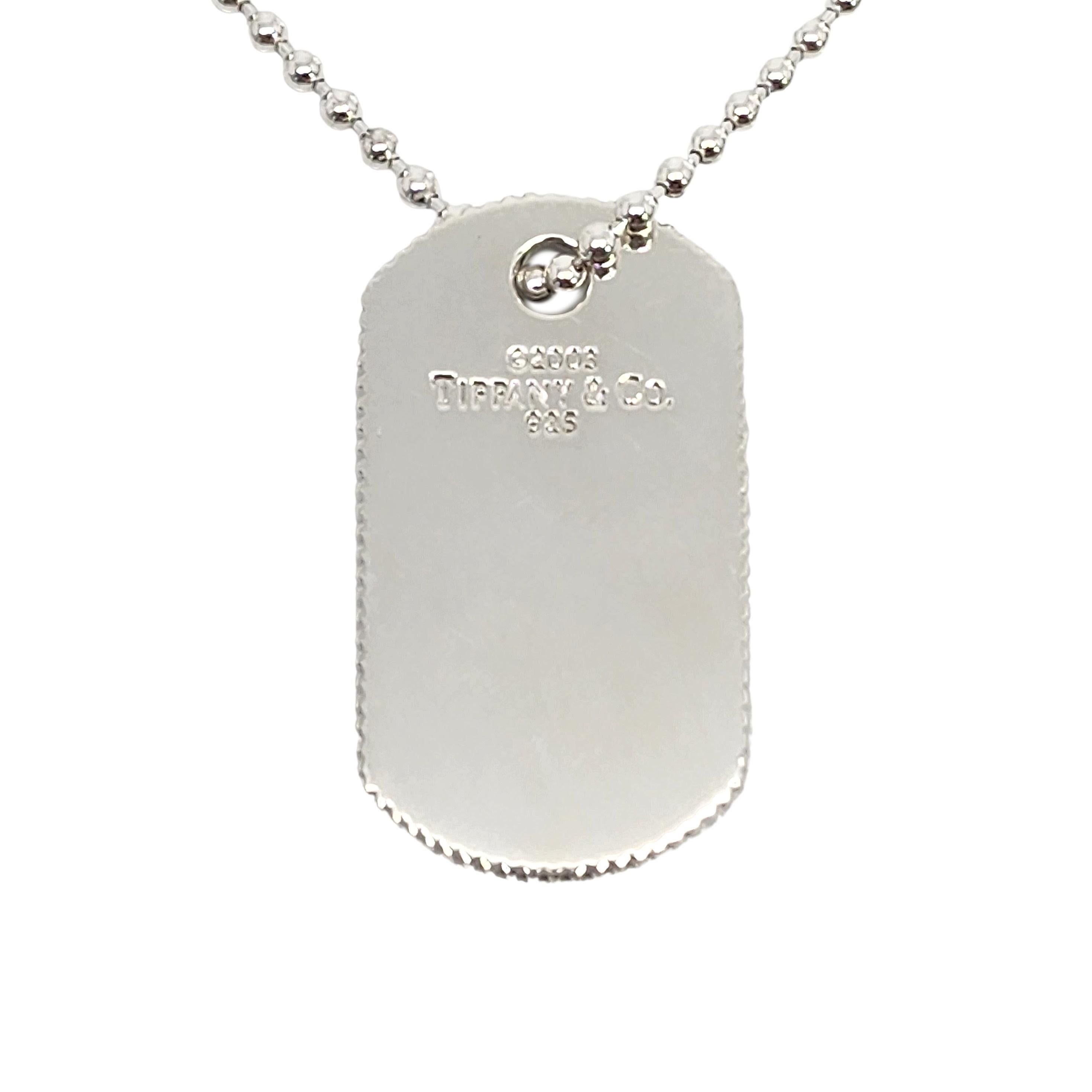 tiffany dog tag necklace mens