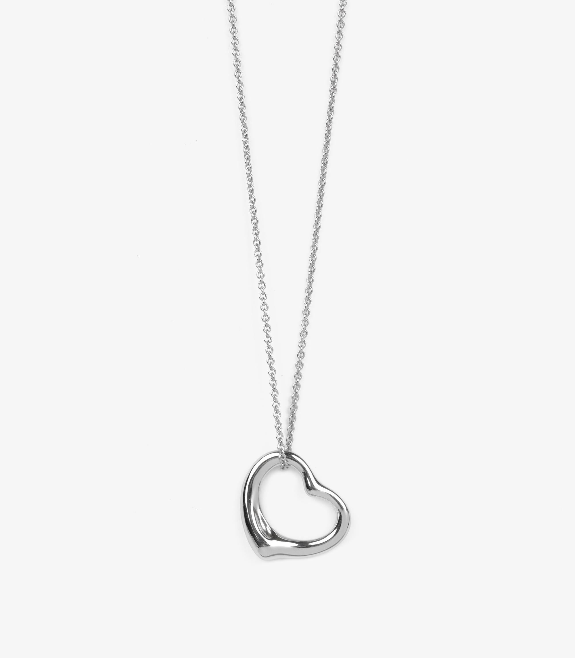 Women's or Men's Tiffany & Co. Sterling Silver 22mm Elsa Peretti Open Heart Pendant