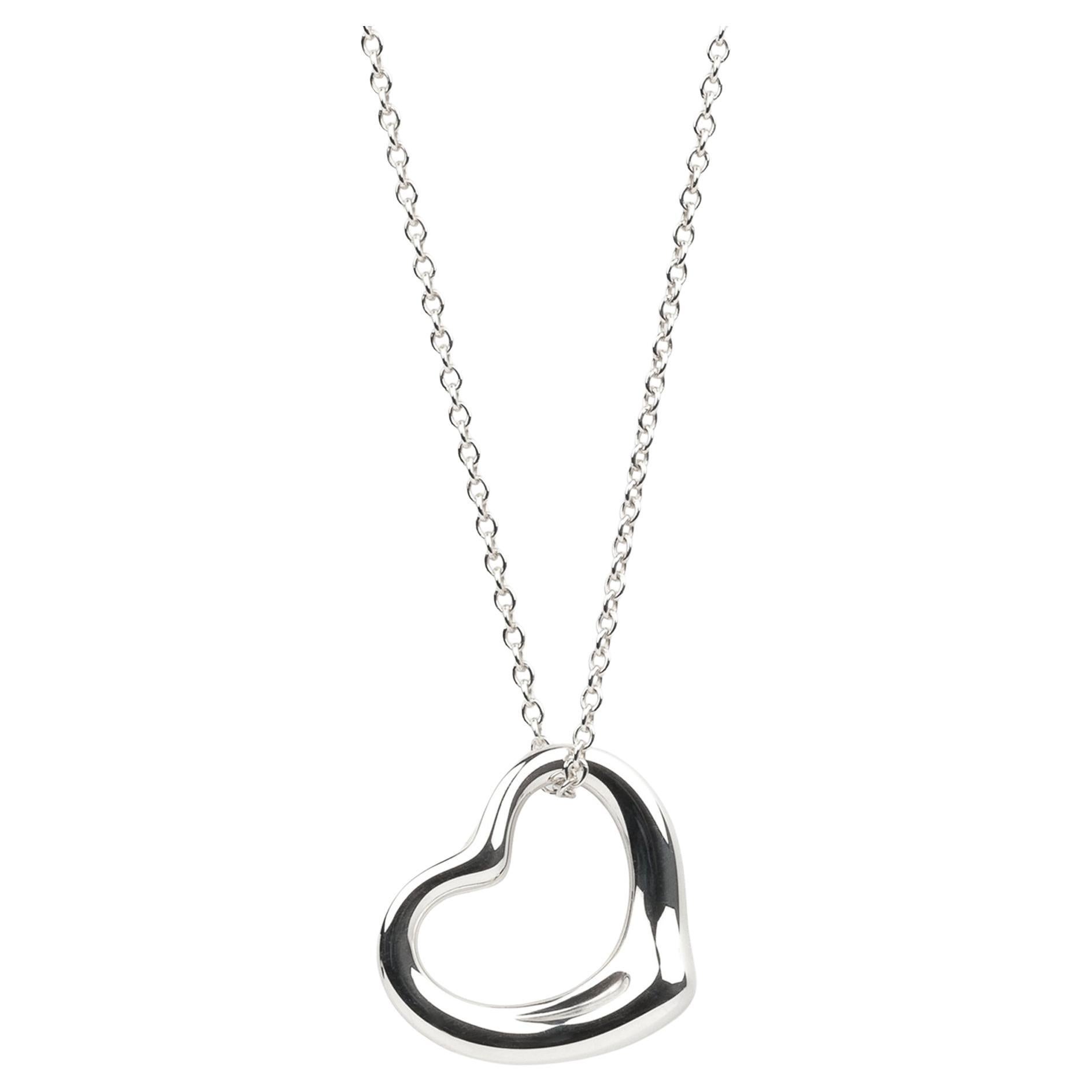 Tiffany 
Co. Sterling Silver 22mm Elsa Peretti Open Heart Pendant