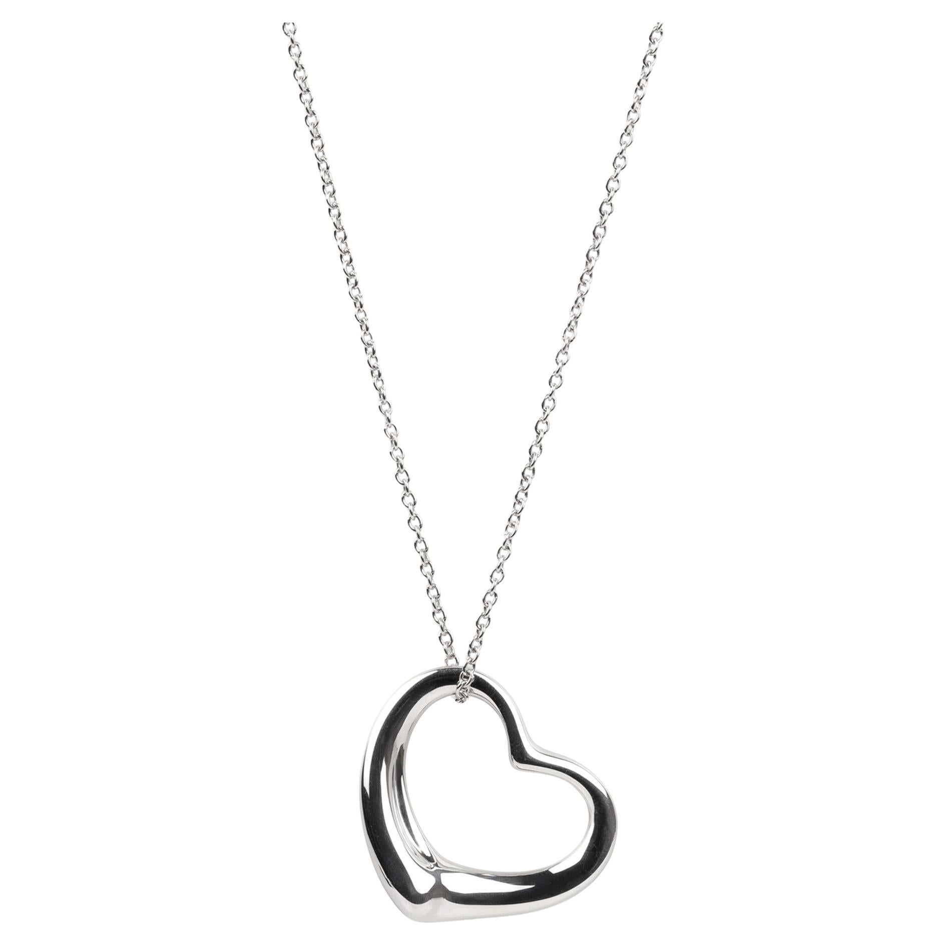 Tiffany & Co. Pendentif coeur ouvert Elsa Peretti en argent sterling 27 mm