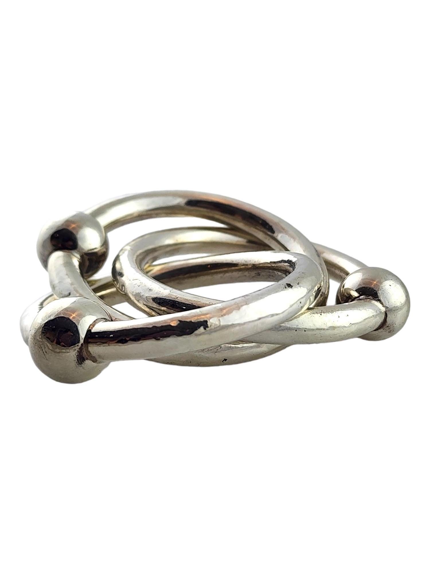 Tiffany & Co Sterling Silver 3 Ring Baby Rattle #18319 In Good Condition In Washington Depot, CT