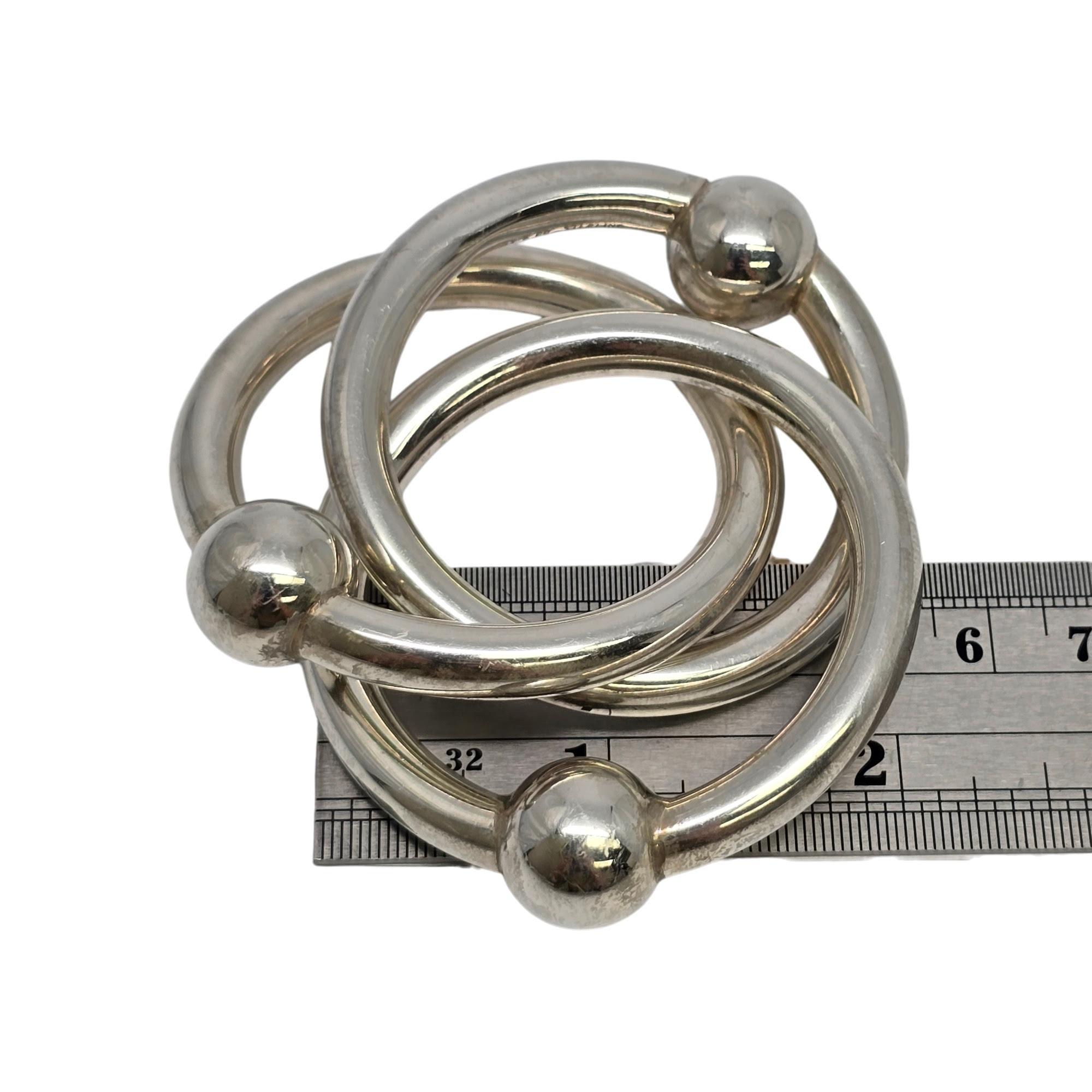 Tiffany & Co Sterling Silver 3 Ring Baby Rattle #19619 2
