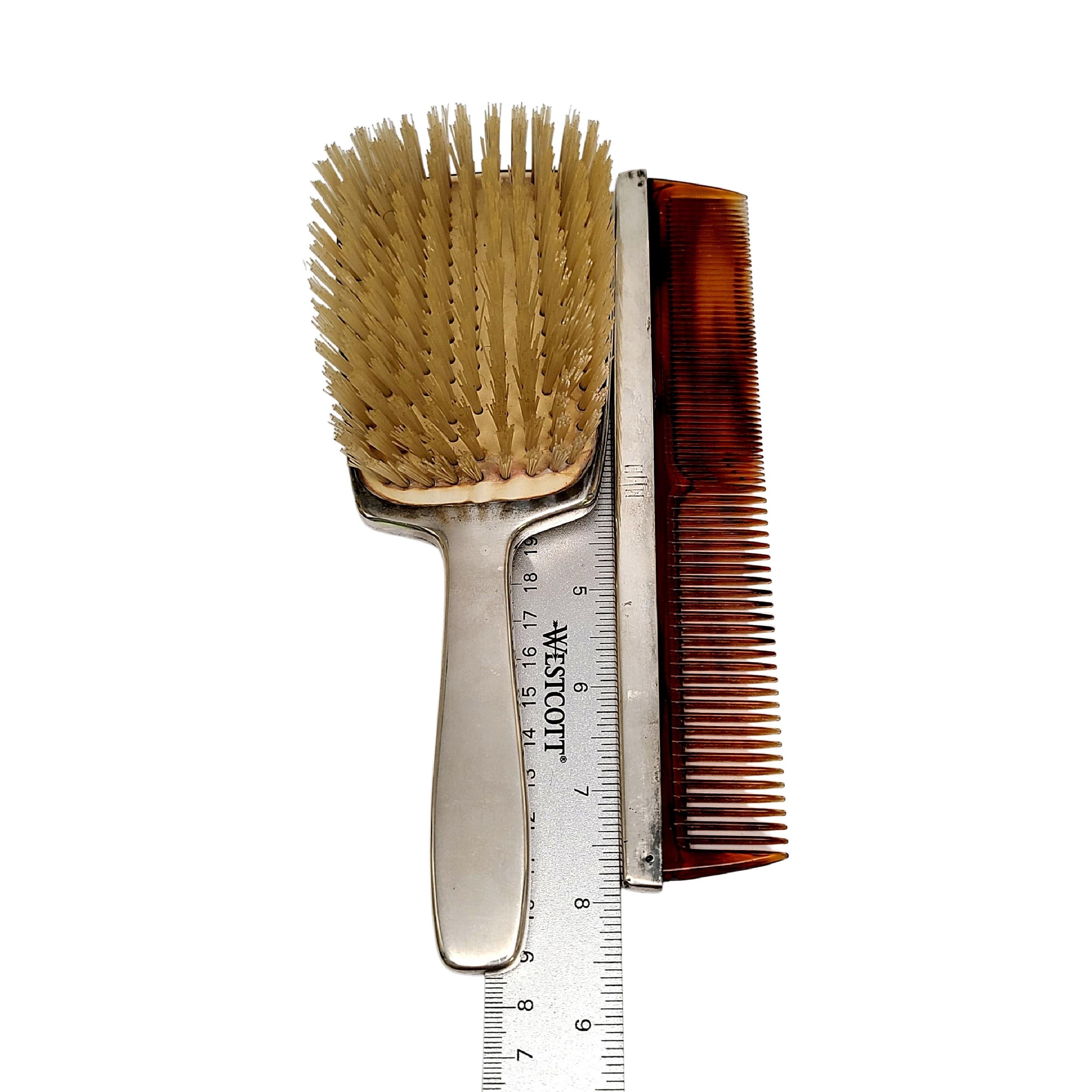 Tiffany & Co Sterling Silver 3pc Vanity Dresser Set Mirror, Brush, Comb 5