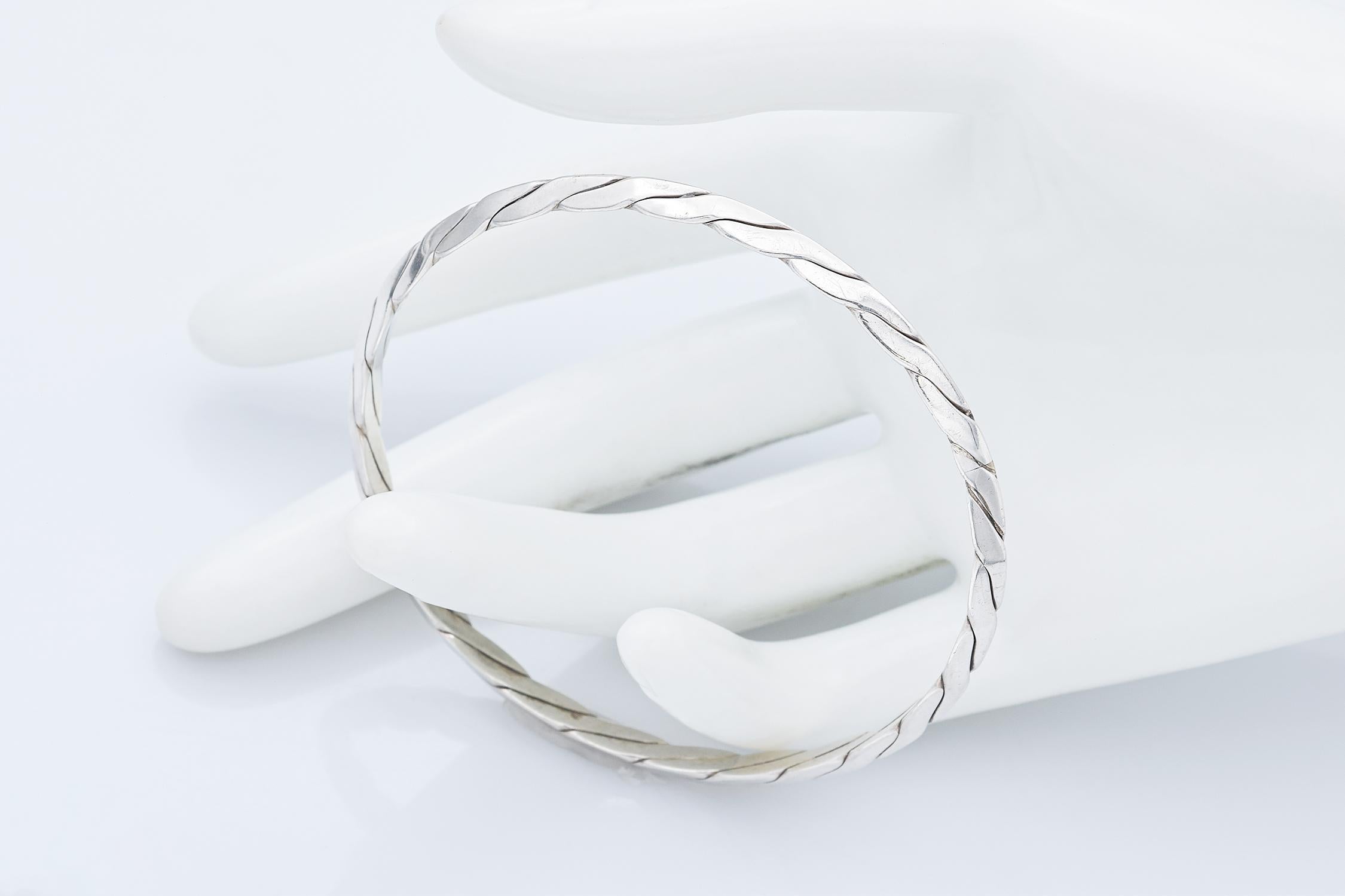 Tiffany & Co. Armreif aus Sterlingsilber mit 5 mm gedrehtem Seil, 8 Zoll im Angebot 1