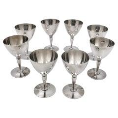 Tiffany & Co. Sterling Silver 8-Piece Set of Goblets in Art Deco Style