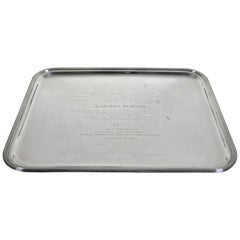 Vintage Tiffany & Co. Sterling Silver 925 Engraved Serving Tray Platter Award Trophy