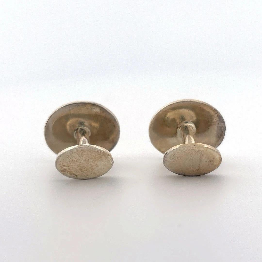 Tiffany & Co. Argent 925 Oval 13.08g Estate Retour aux boutons de manchette Tiffany Bon état - En vente à Carmel By The Sea, CA