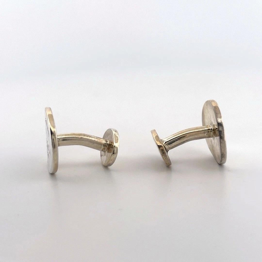 Tiffany & Co. Argent 925 Oval 13.08g Estate Retour aux boutons de manchette Tiffany Pour hommes en vente
