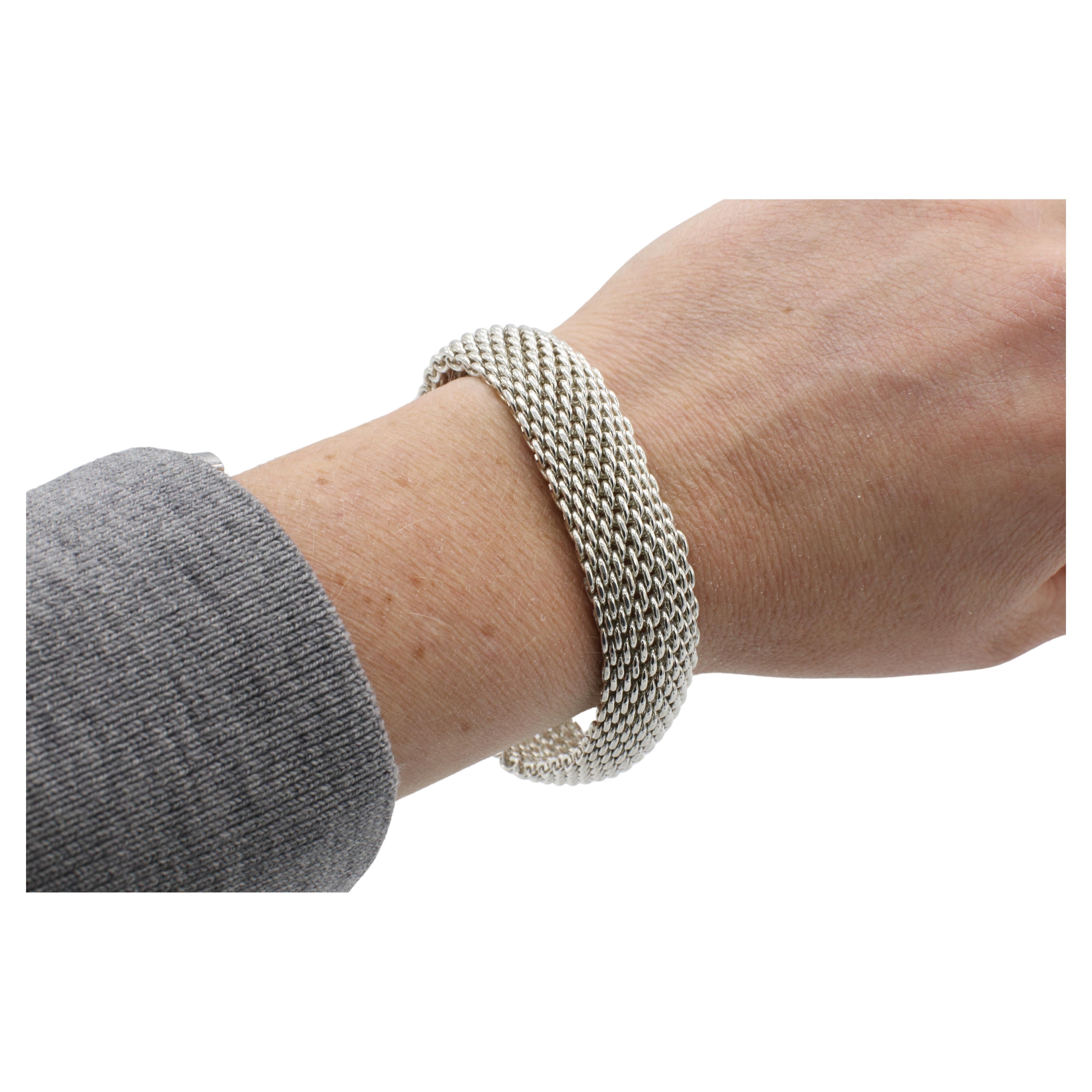 Women's or Men's Tiffany & Co. Sterling Silver 925 Somerset Mesh Bracelet