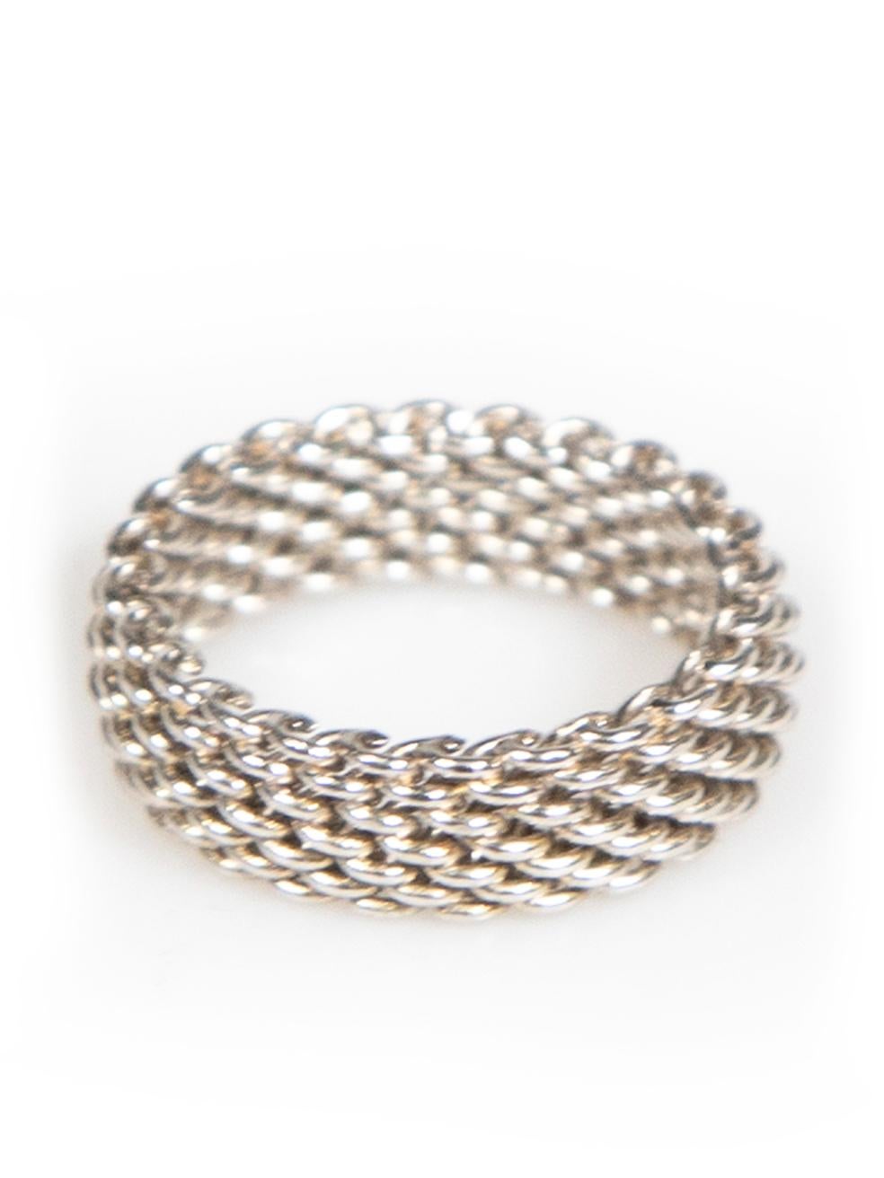 Tiffany & Co Sterling Silver 925 Somerset Mesh Ring Bon état - En vente à London, GB