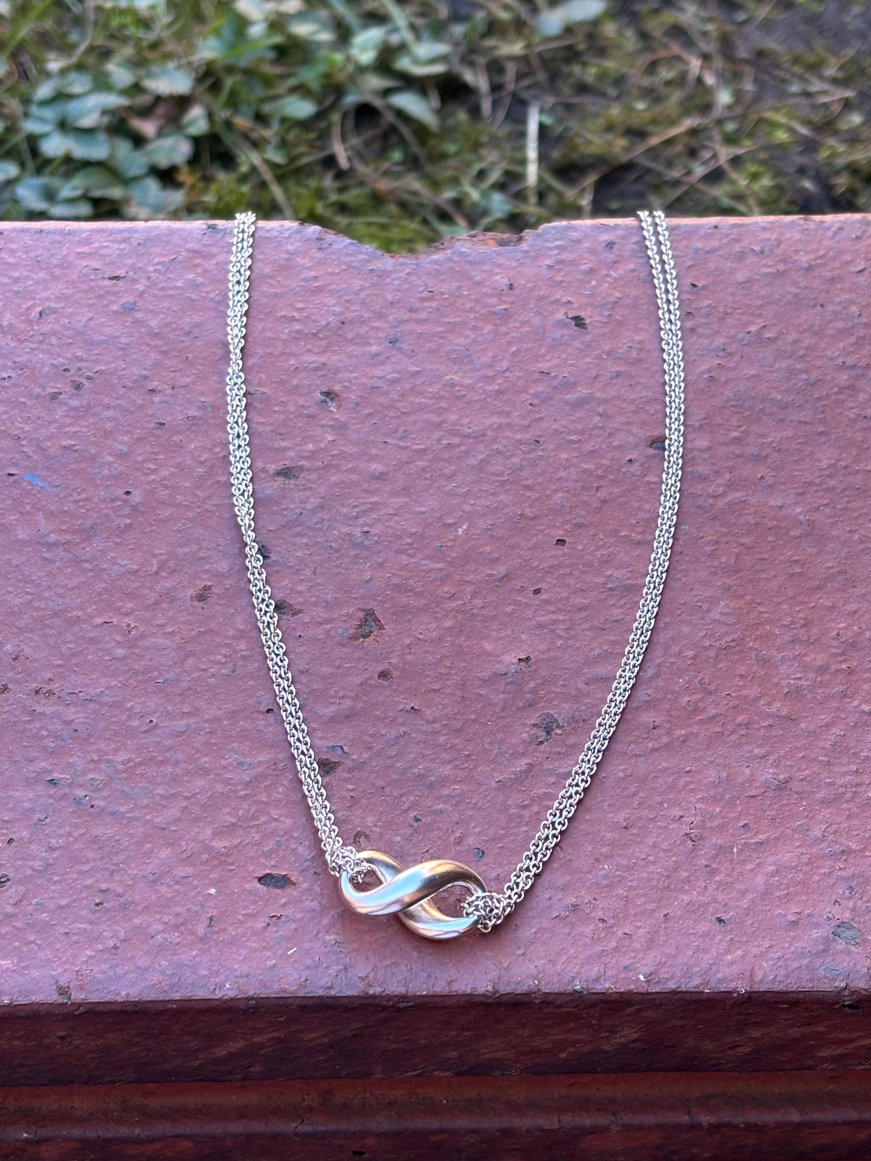 Tiffany & Co. Collana a doppio filo Infinity in argento Sterling 925 Vintage - 16
