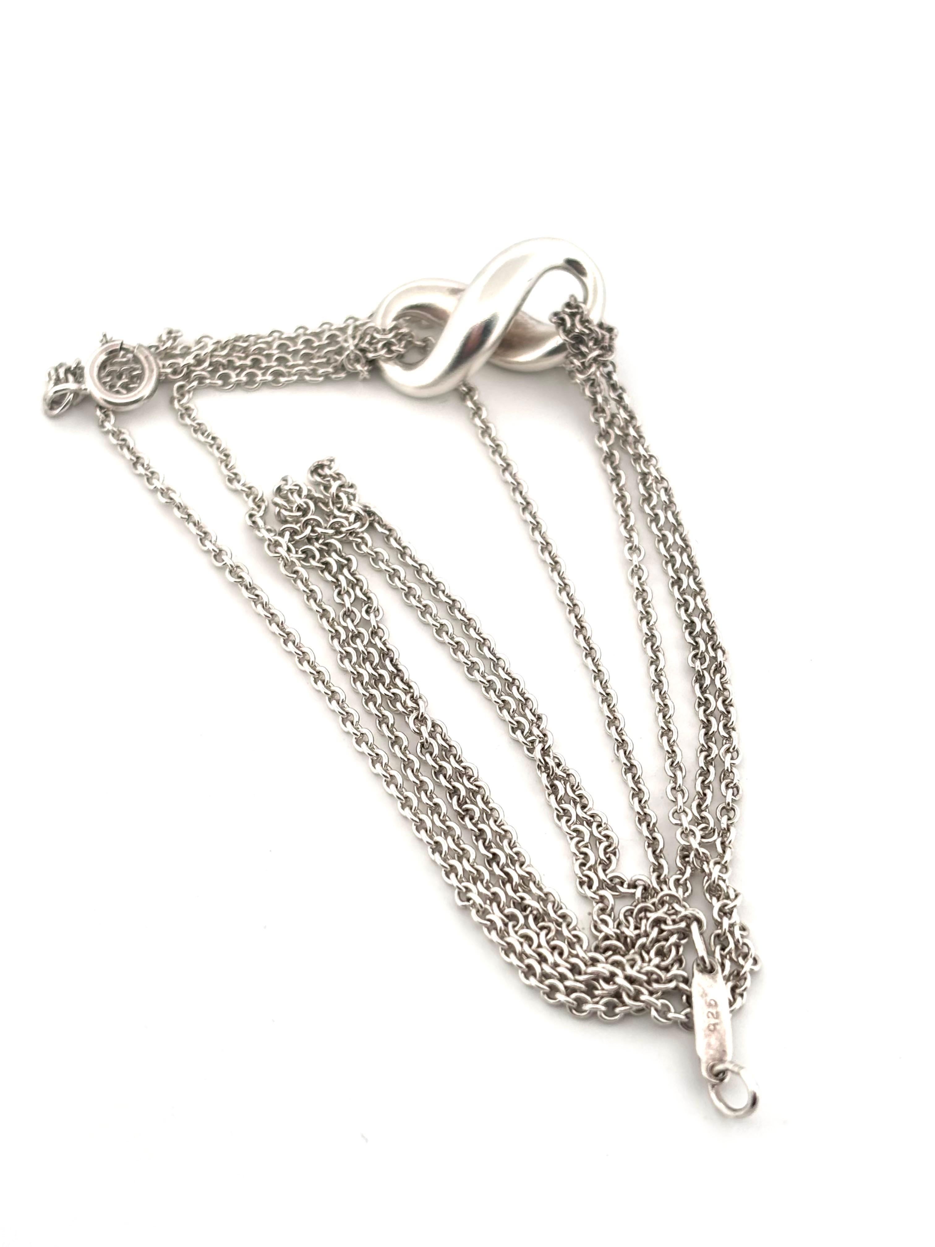 Tiffany & Co. Collana a doppio filo Infinity in argento Sterling 925 Vintage - 16