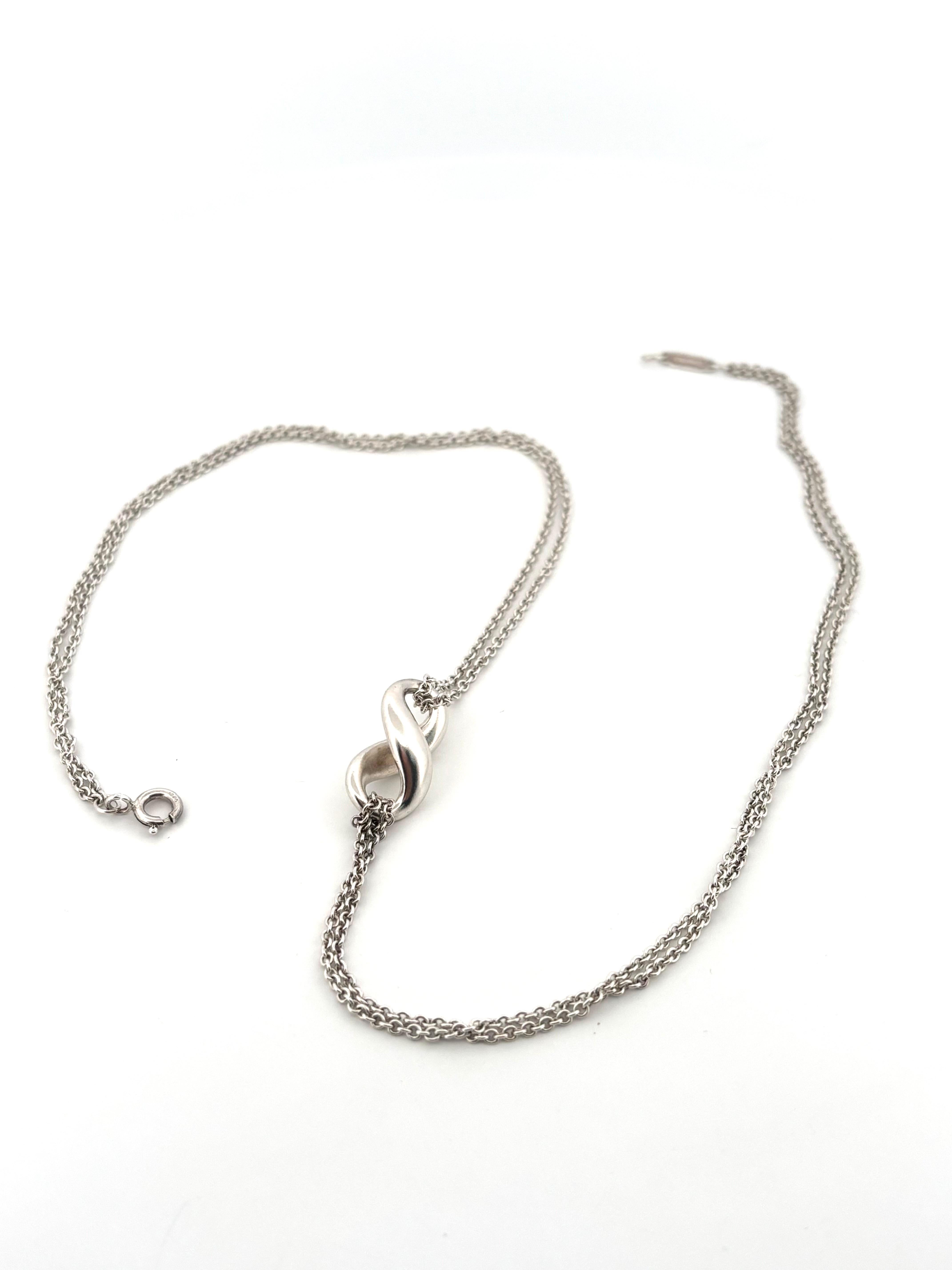 Tiffany & Co. Collana a doppio filo Infinity in argento Sterling 925 Vintage - 16