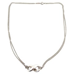 Tiffany & Co. Collana a doppio filo Infinity in argento Sterling 925 Vintage - 16"