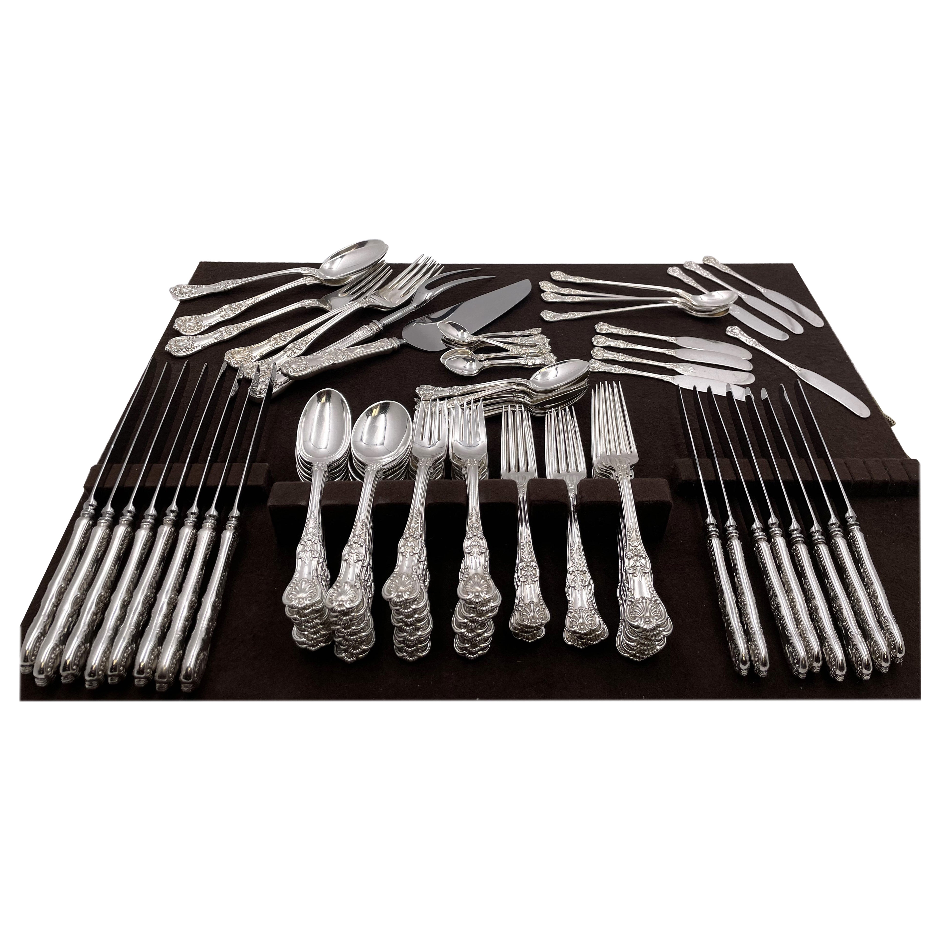 Tiffany
Co. Set di posate in argento Sterling Silver da 98 pezzi con motivo English King